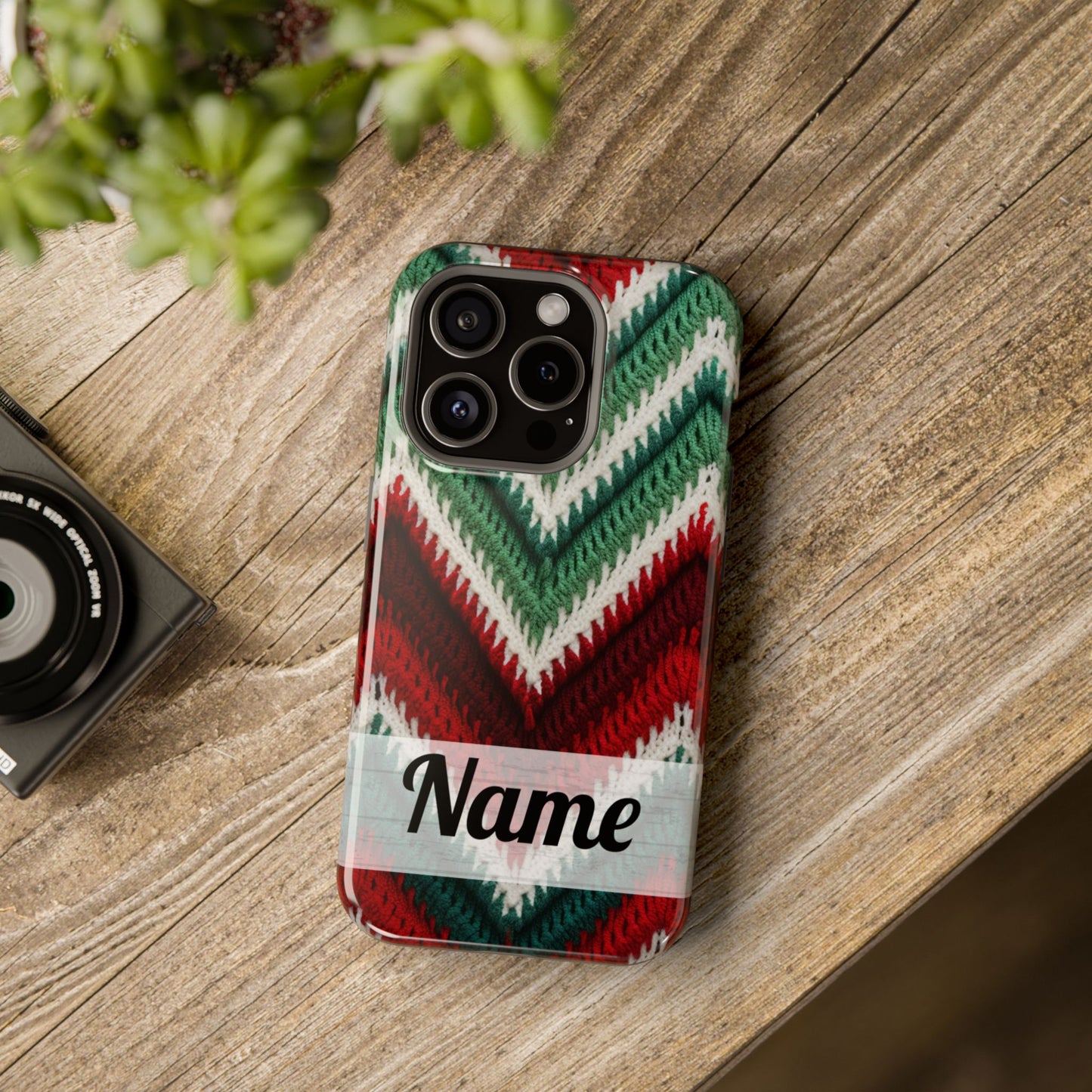 Vintage Christmas Crocheted Afghan Phone Case - Personalized Christmas Phone Case Impact-Resistant Case