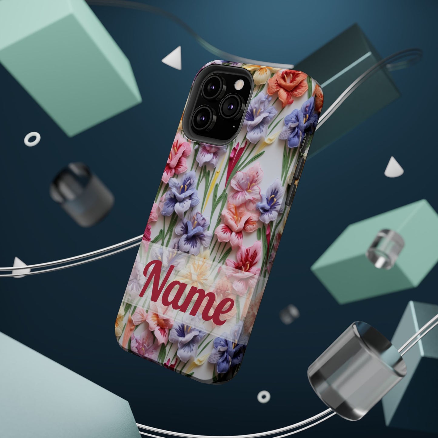 August Birth Flower Phone Case • 3D Gladiolus iPhone Cover • Pastel Floral MagSafe Gift