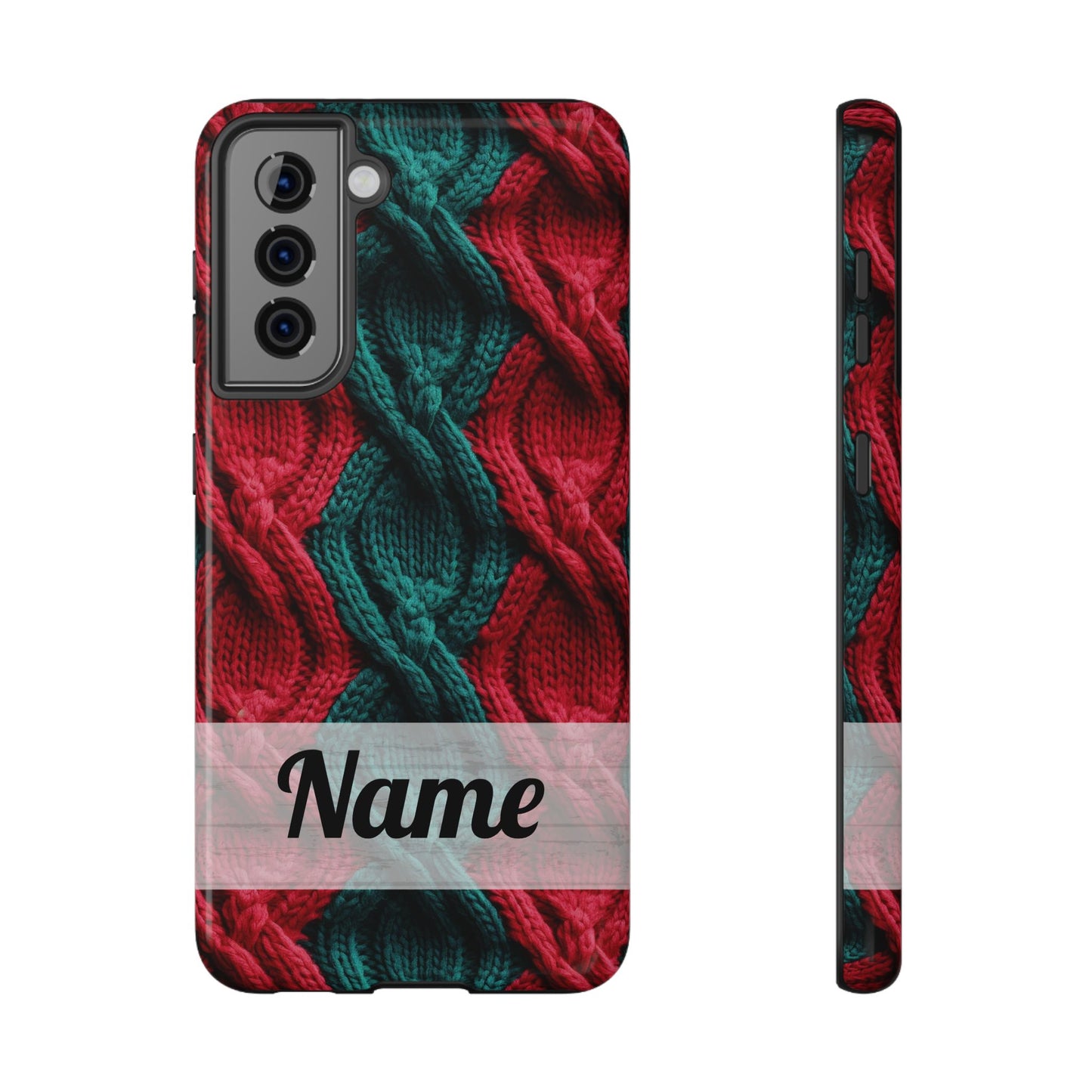 Vintage Christmas Crocheted Afghan Phone Case - Personalized Christmas Phone Case Impact-Resistant Case