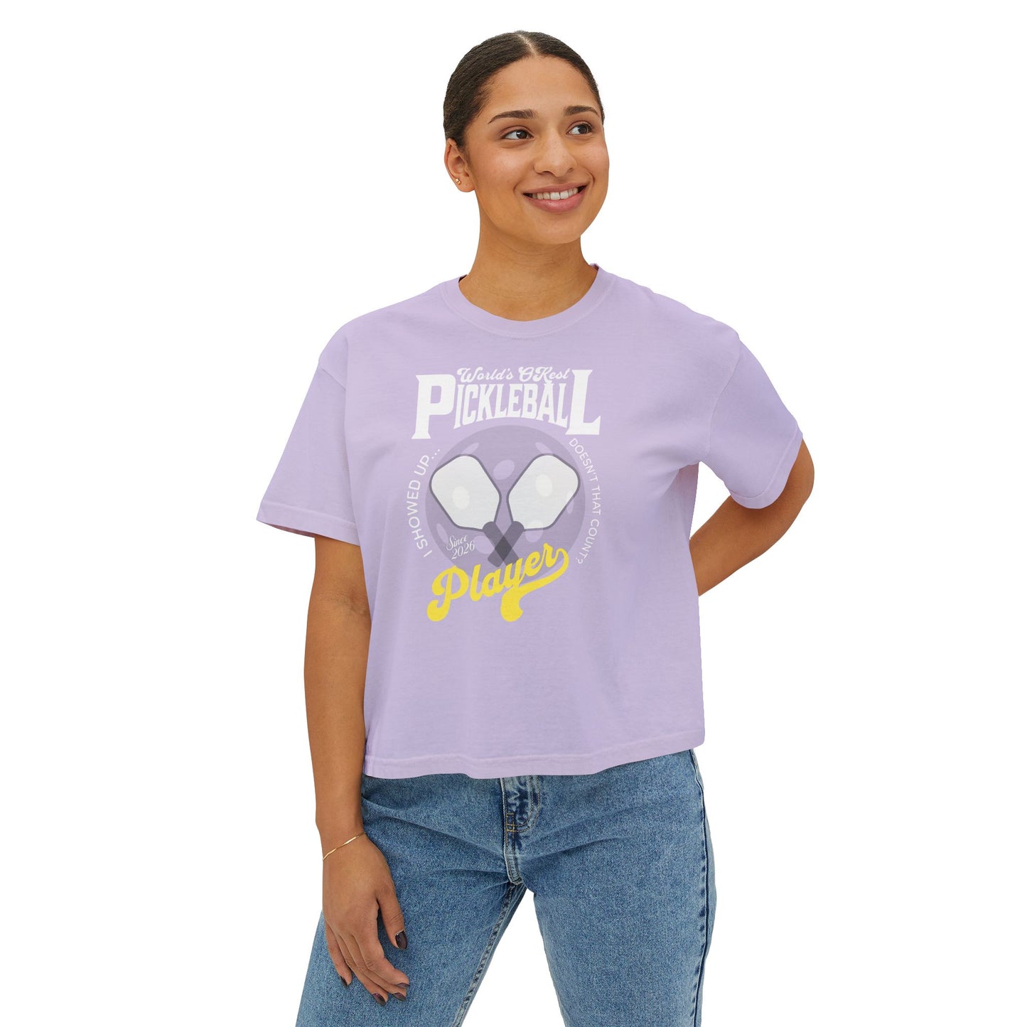 World's OKest Pickleball Player T-Shirt - COMFORT COLORS boxy t-shirt cropped shirt