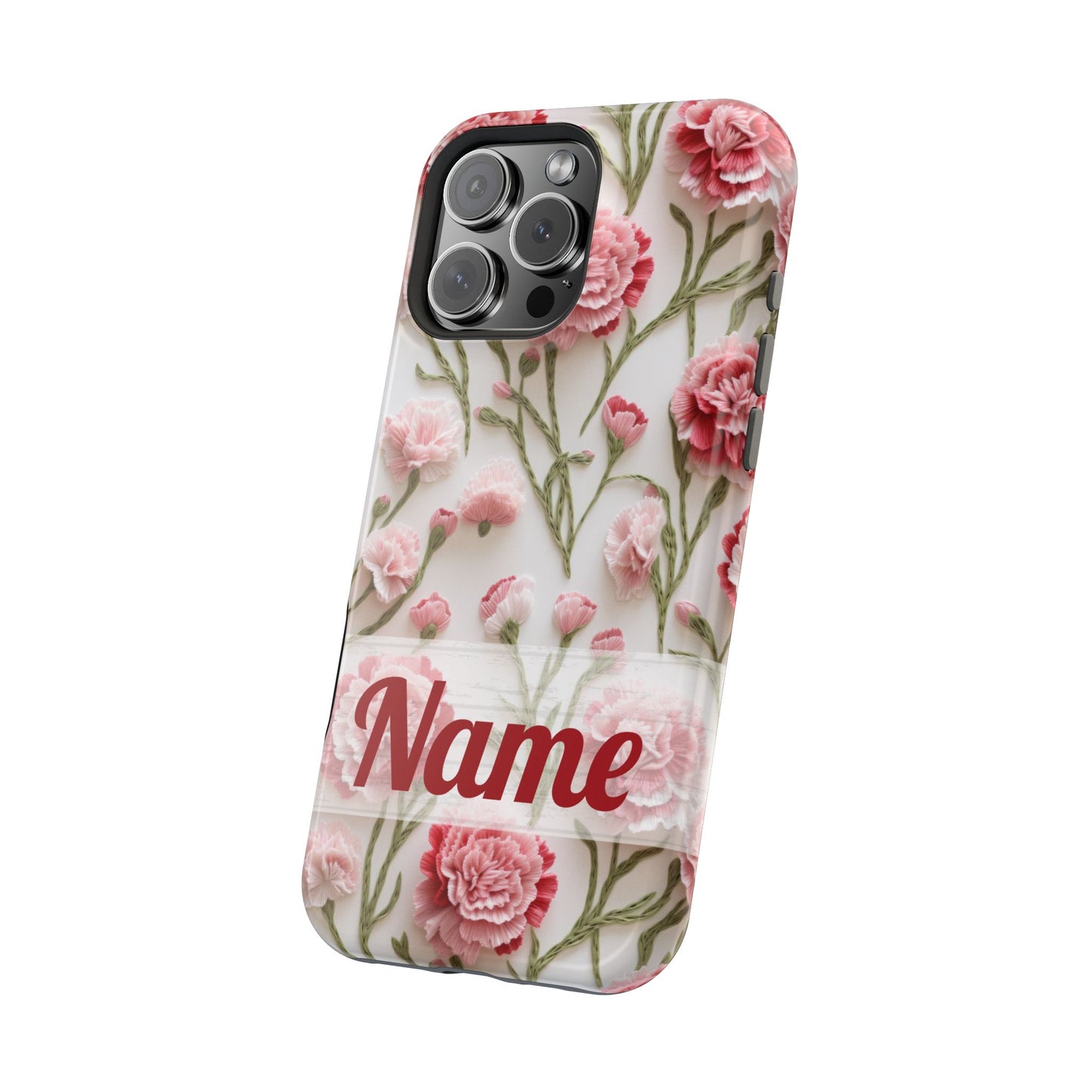 January Birth Flower Phone Case • Pink Carnation iPhone Cover • MagSafe Gift for Her