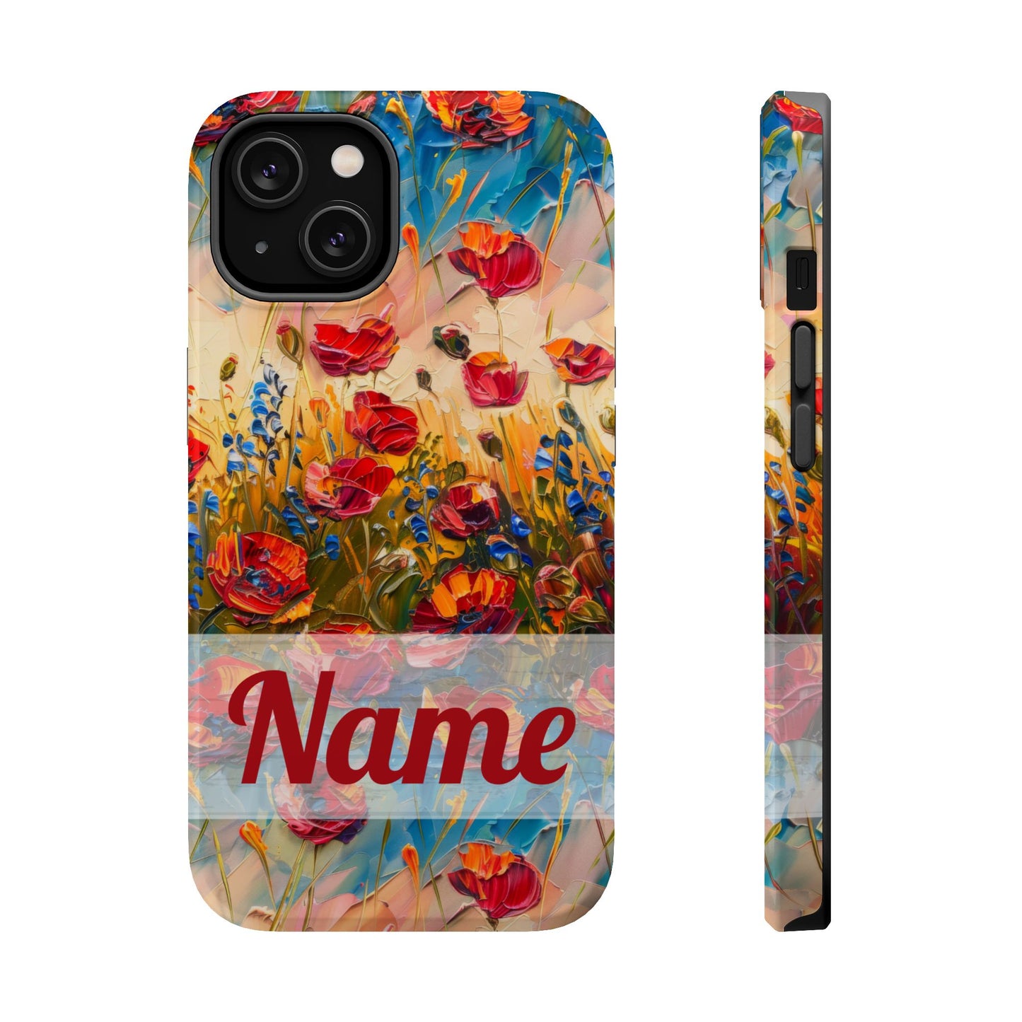 August Birth Flower Phone Case • Red Poppies Poppy iPhone Cover • Colorful Floral MagSafe Gift