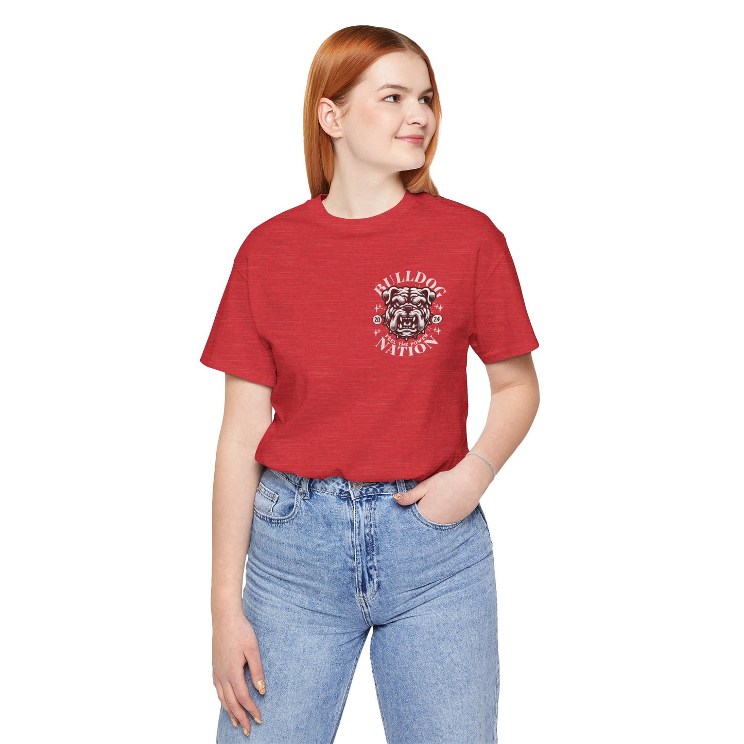 Bulldog Nation POCKET DESIGN - Bella Canvas 3001 Unisex Jersey Short Sleeve Tee