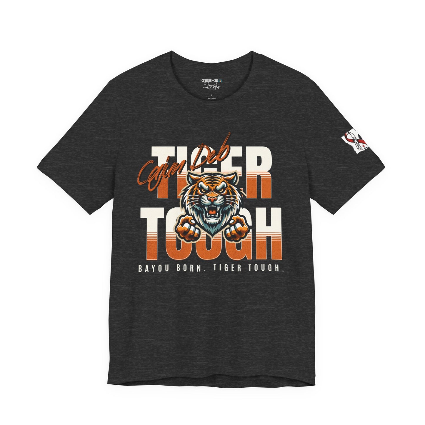 CAJUN DEB Bayou Born Tiger Tough Cancer MDS Awareness Tee, Unisex Support Tee, Gift for Cancer Fighters, Motivational T-Shirt Bella+Canva 3001