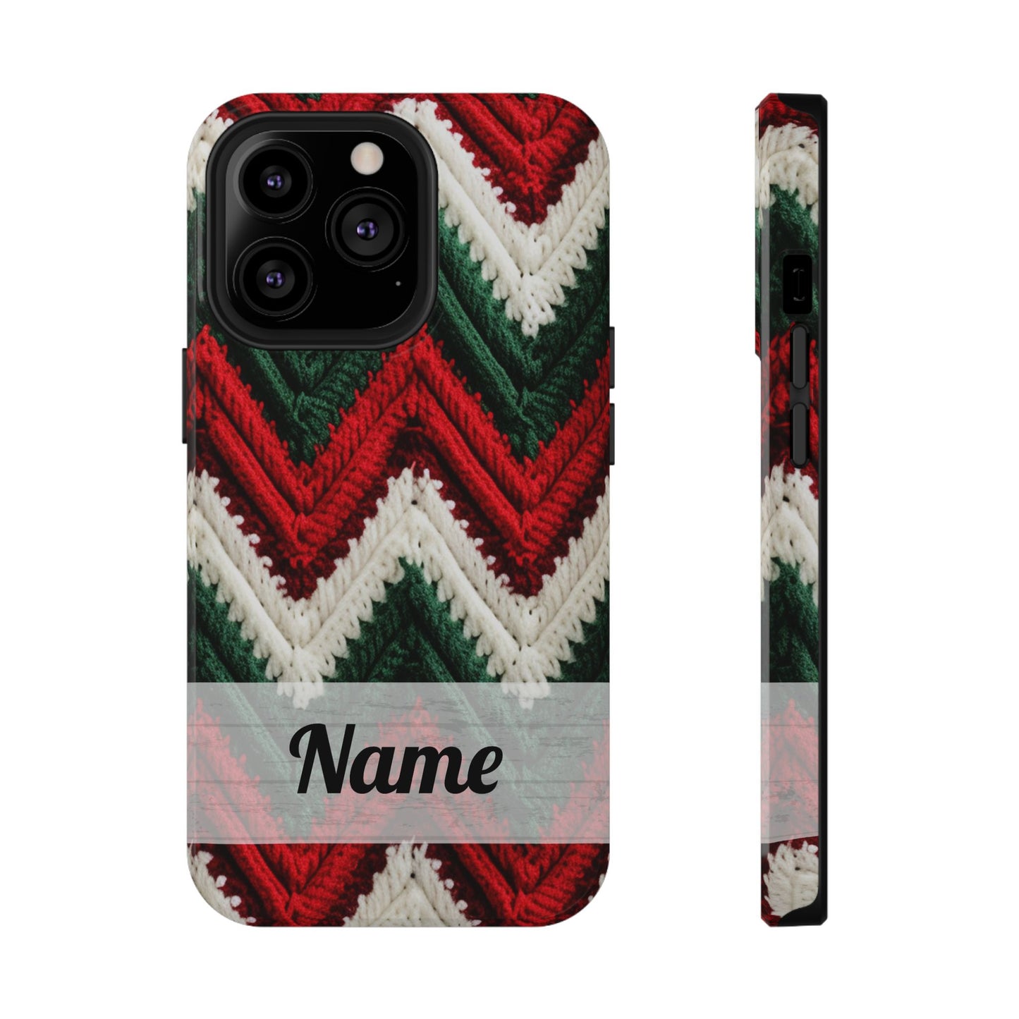 Vintage Christmas Crocheted Afghan Phone Case - Personalized Christmas Phone Case Impact-Resistant Case