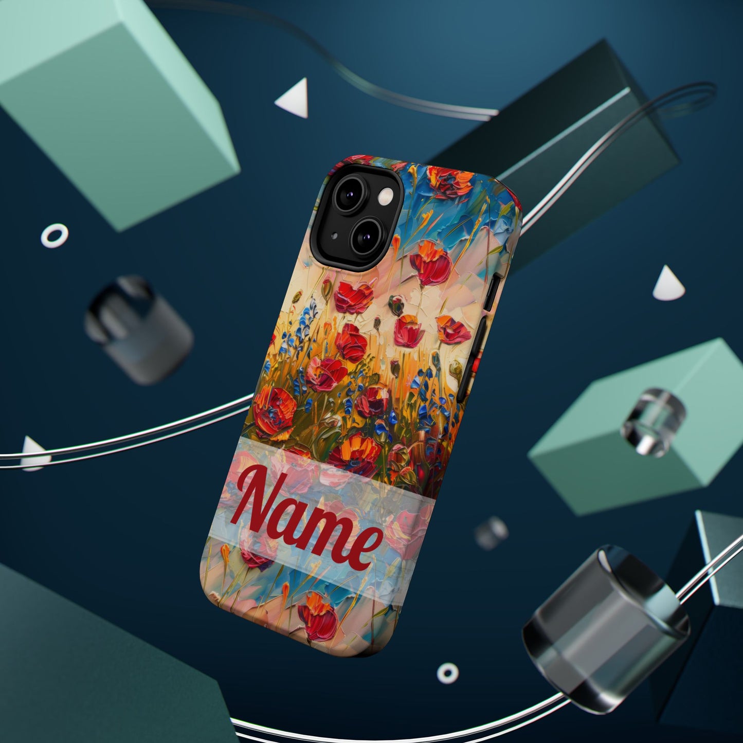 August Birth Flower Phone Case • Red Poppies Poppy iPhone Cover • Colorful Floral MagSafe Gift