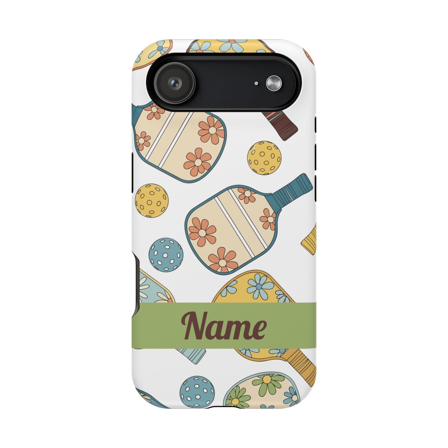 Custom, Personalized Retro Pickleball iPhone Case Custom Magnetic Tough Case Personalized