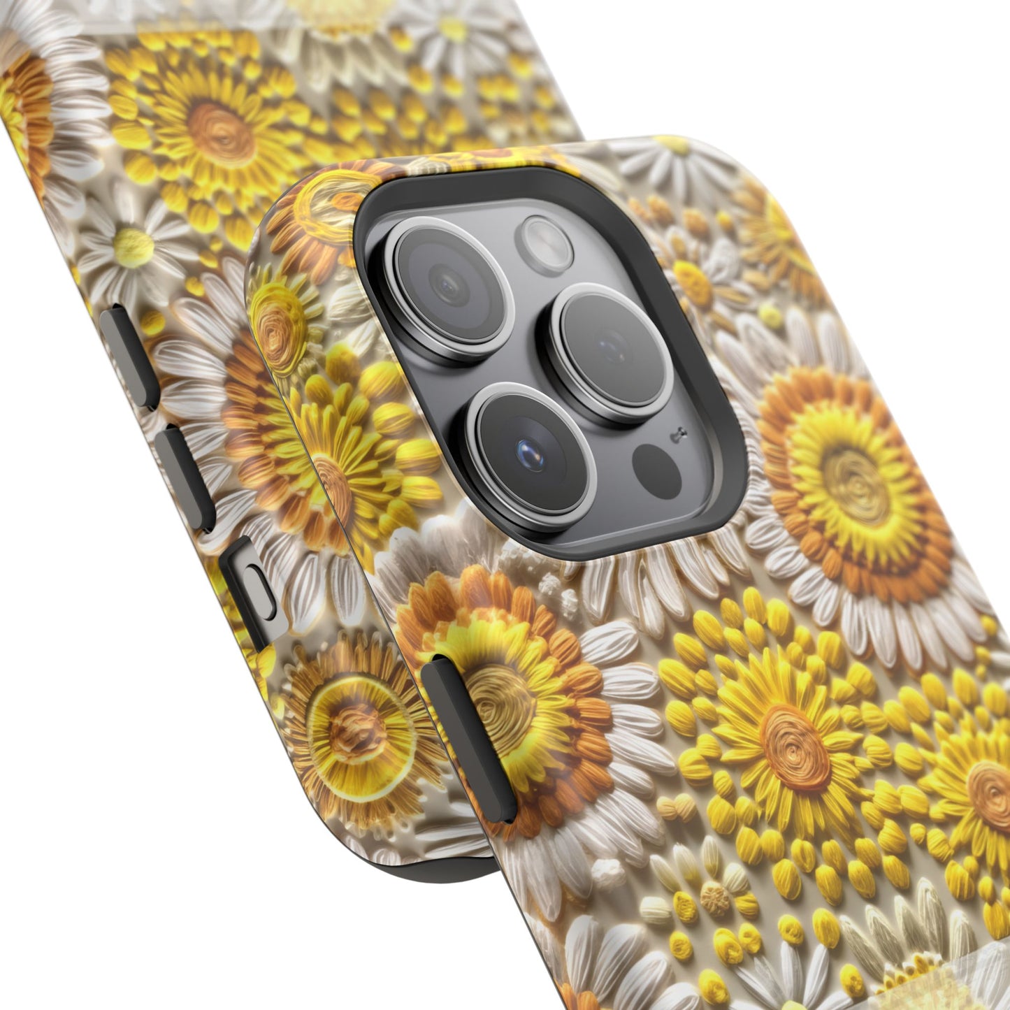 April Birth Flower Phone Case • Embroidered Daisy iPhone Cover • Colorful MagSafe Gift Idea