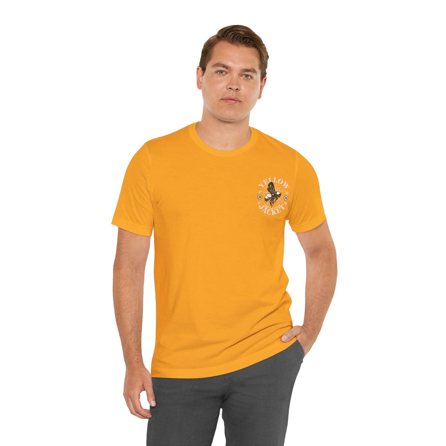 Yellowjacket Nation POCKET DESIGN - Bella Canvas 3001 Unisex Jersey Short Sleeve Tee