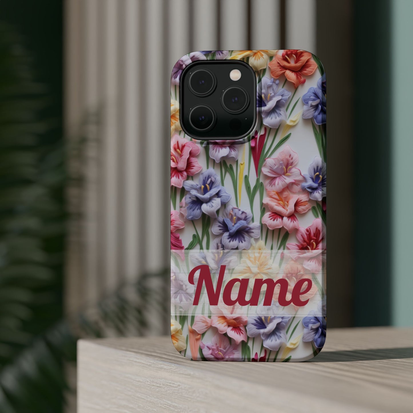 August Birth Flower Phone Case • 3D Gladiolus iPhone Cover • Pastel Floral MagSafe Gift