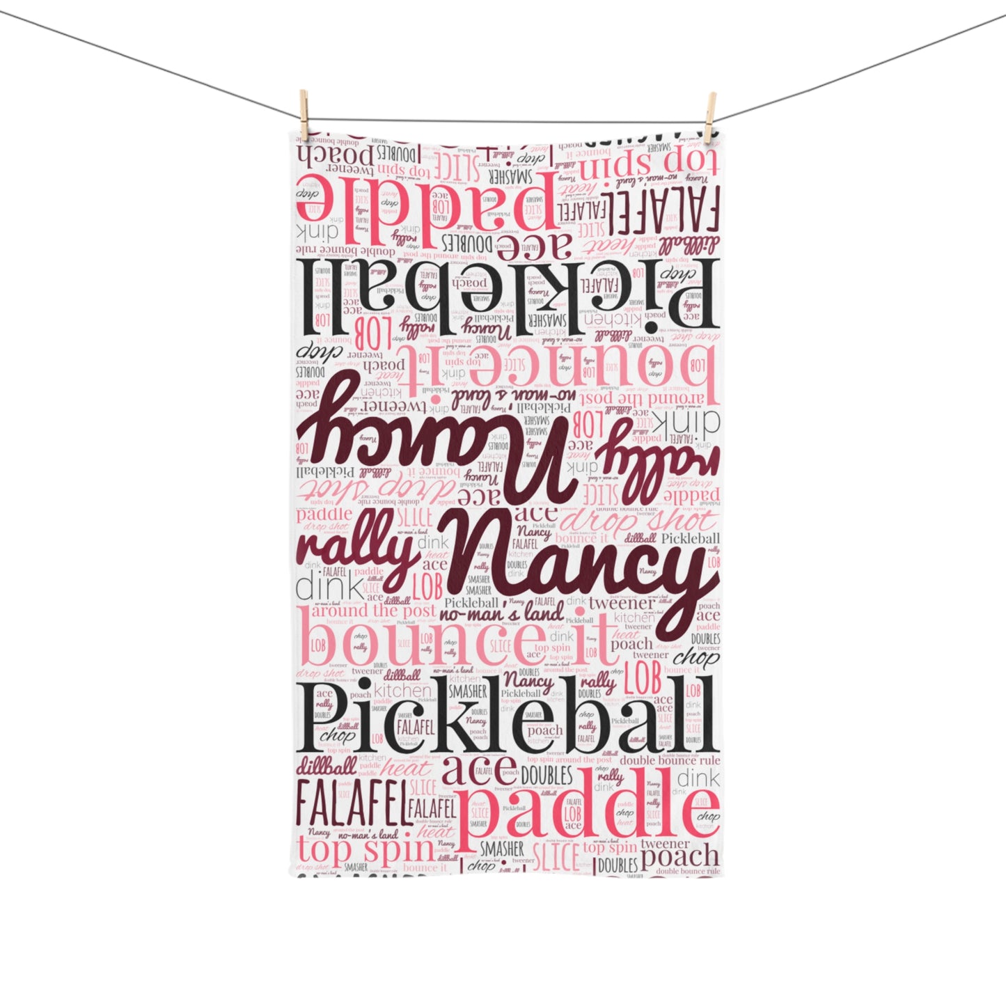 Pickleball Word Art Towel:  Game-Ready Custom & Personalizable