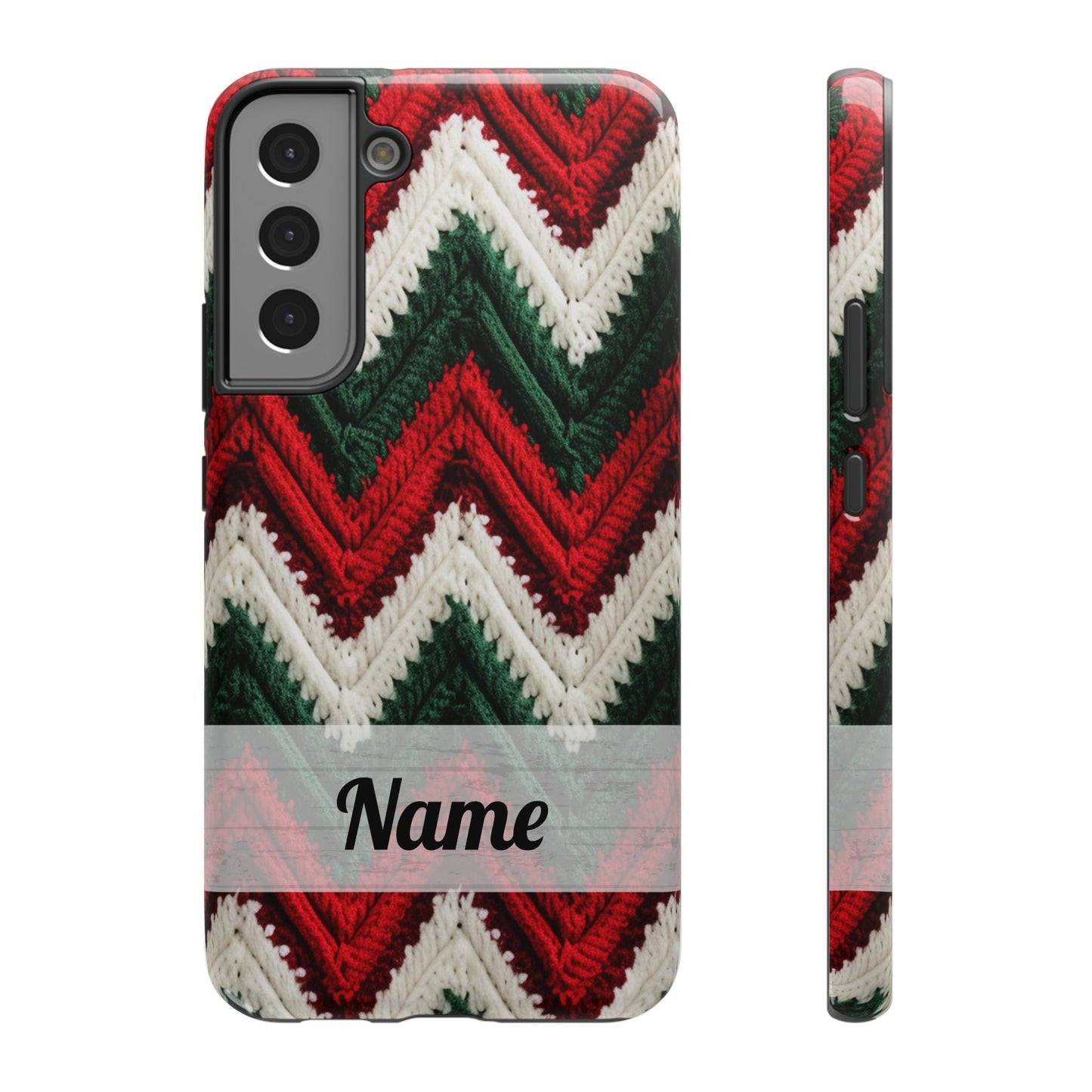 Vintage Christmas Crocheted Afghan Phone Case - Personalized Christmas Phone Case Impact-Resistant Case