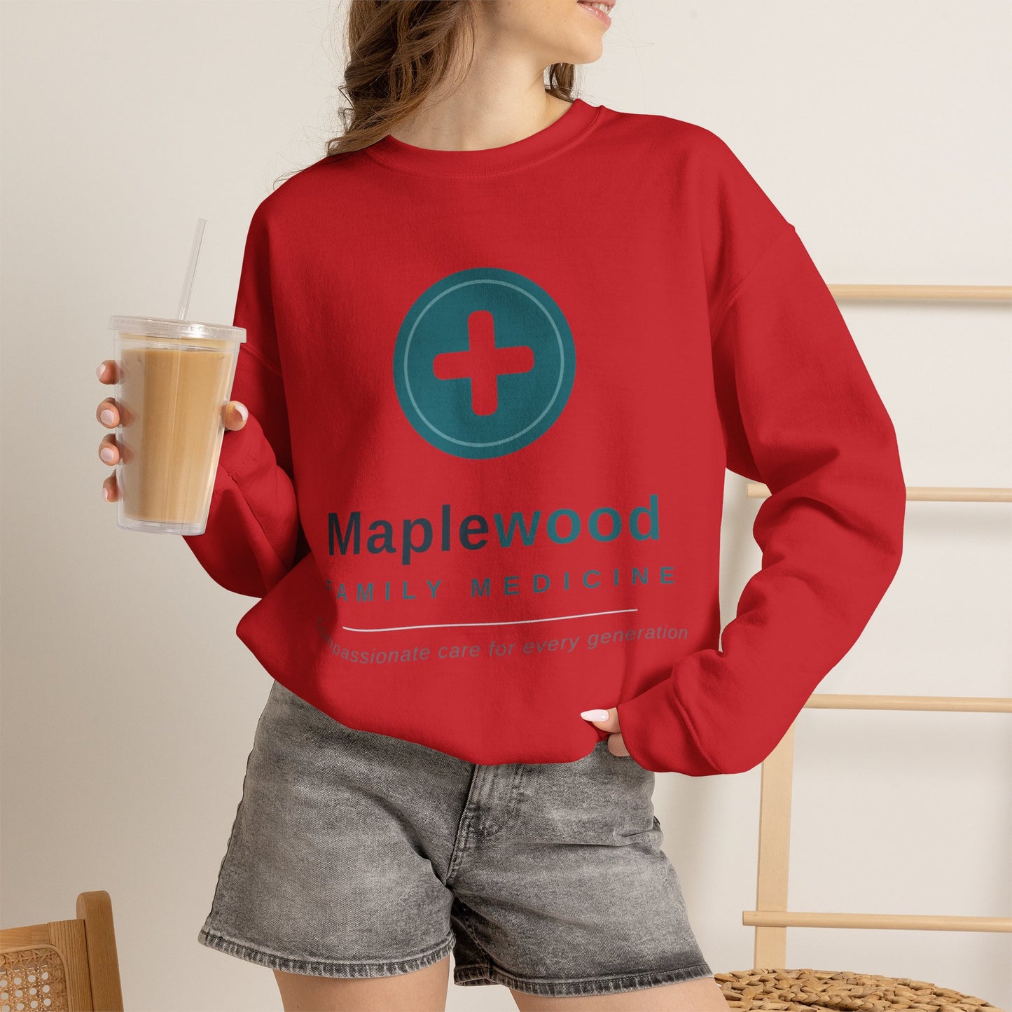 Custom Medical Office Logo Sweatshirt Clinic Team Gift Personalized Practice Crewneck Gildan 18000