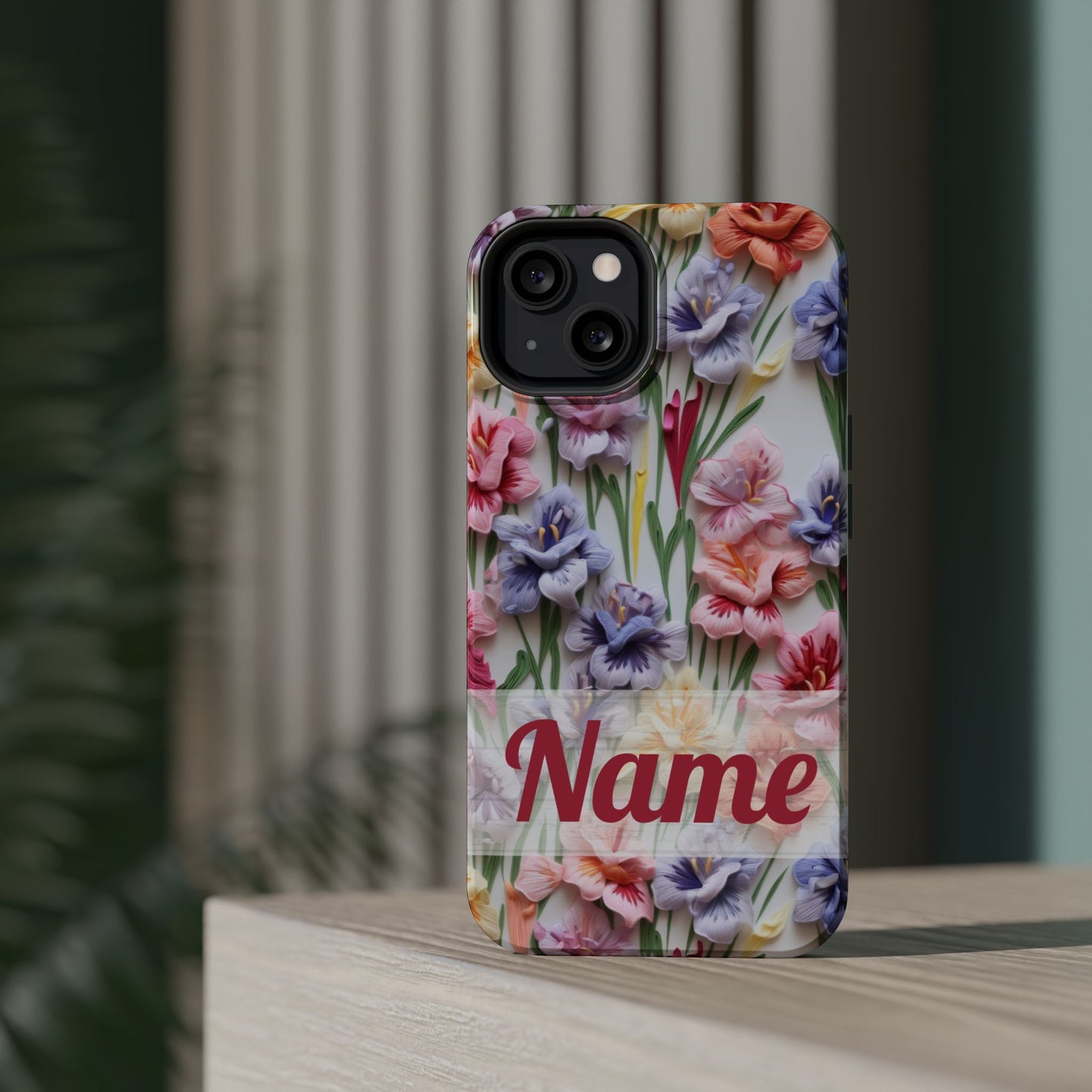 August Birth Flower Phone Case • 3D Gladiolus iPhone Cover • Pastel Floral MagSafe Gift