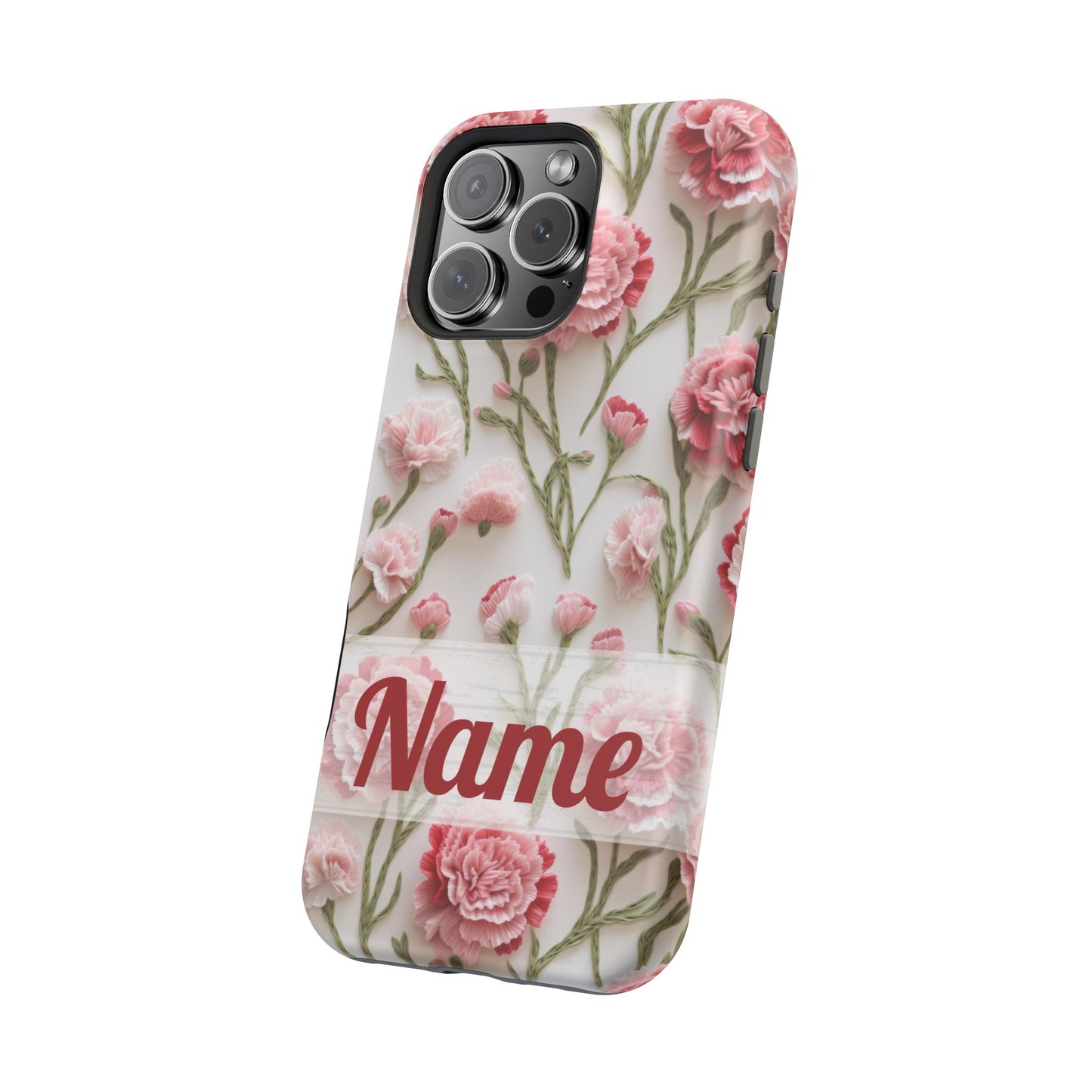 January Birth Flower Phone Case • Pink Carnation iPhone Cover • MagSafe Gift for Her