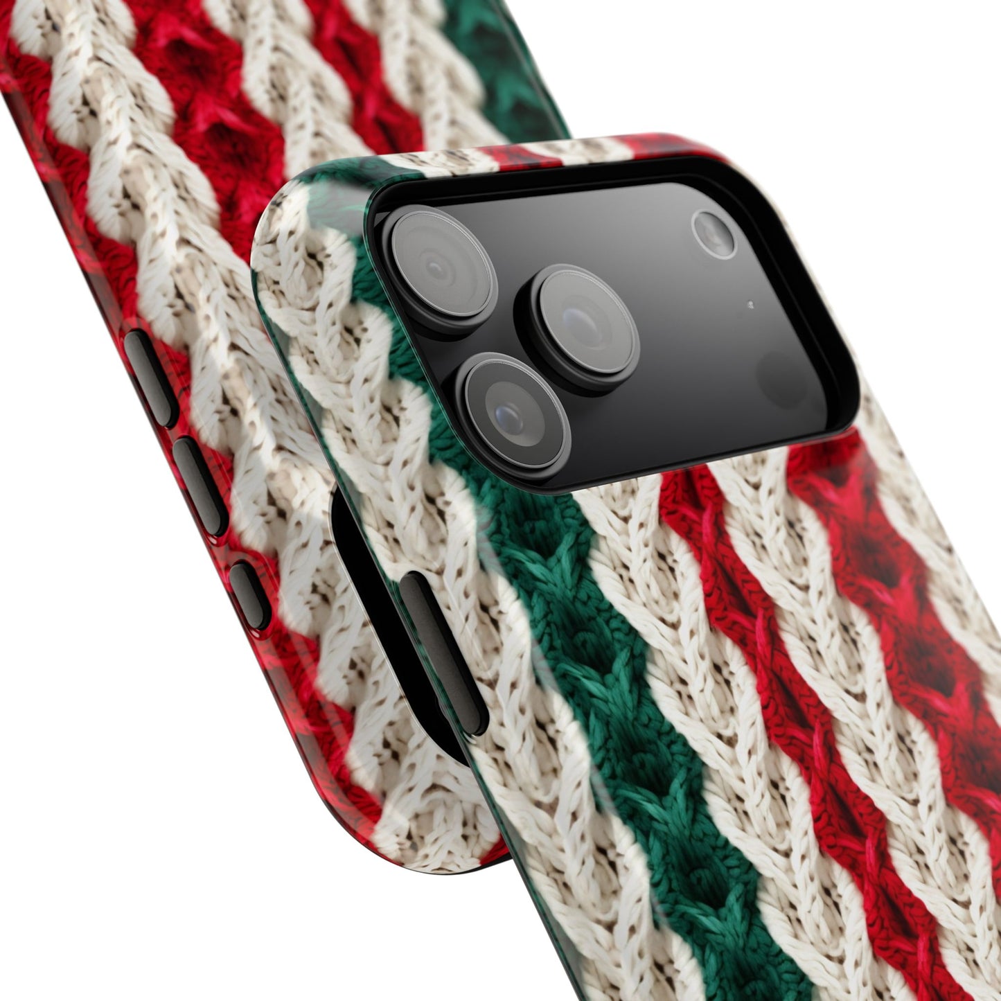 Vintage Christmas Crocheted Afghan Phone Case - Personalized Christmas Phone Case Impact-Resistant Case