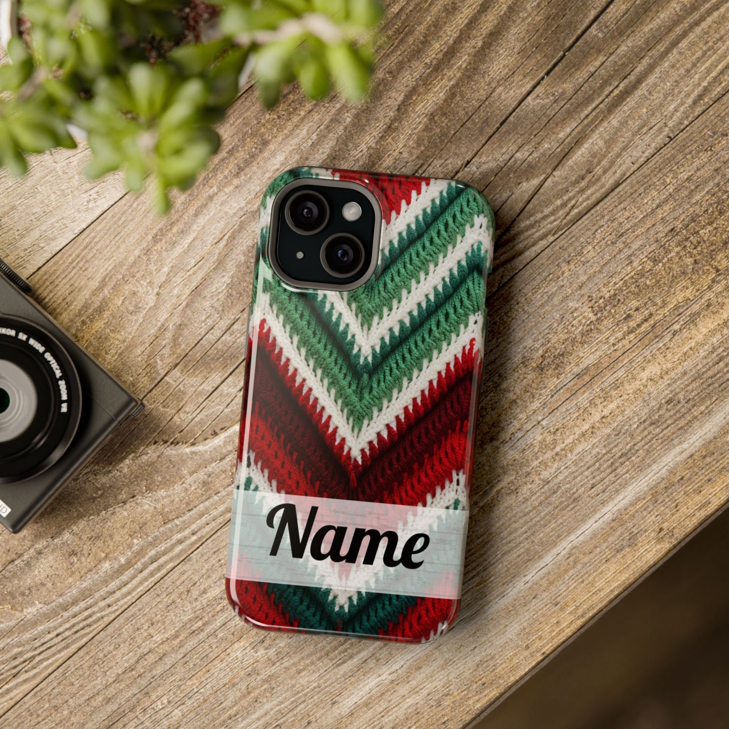 Vintage Christmas Crocheted Afghan Phone Case - Personalized Christmas Phone Case Impact-Resistant Case