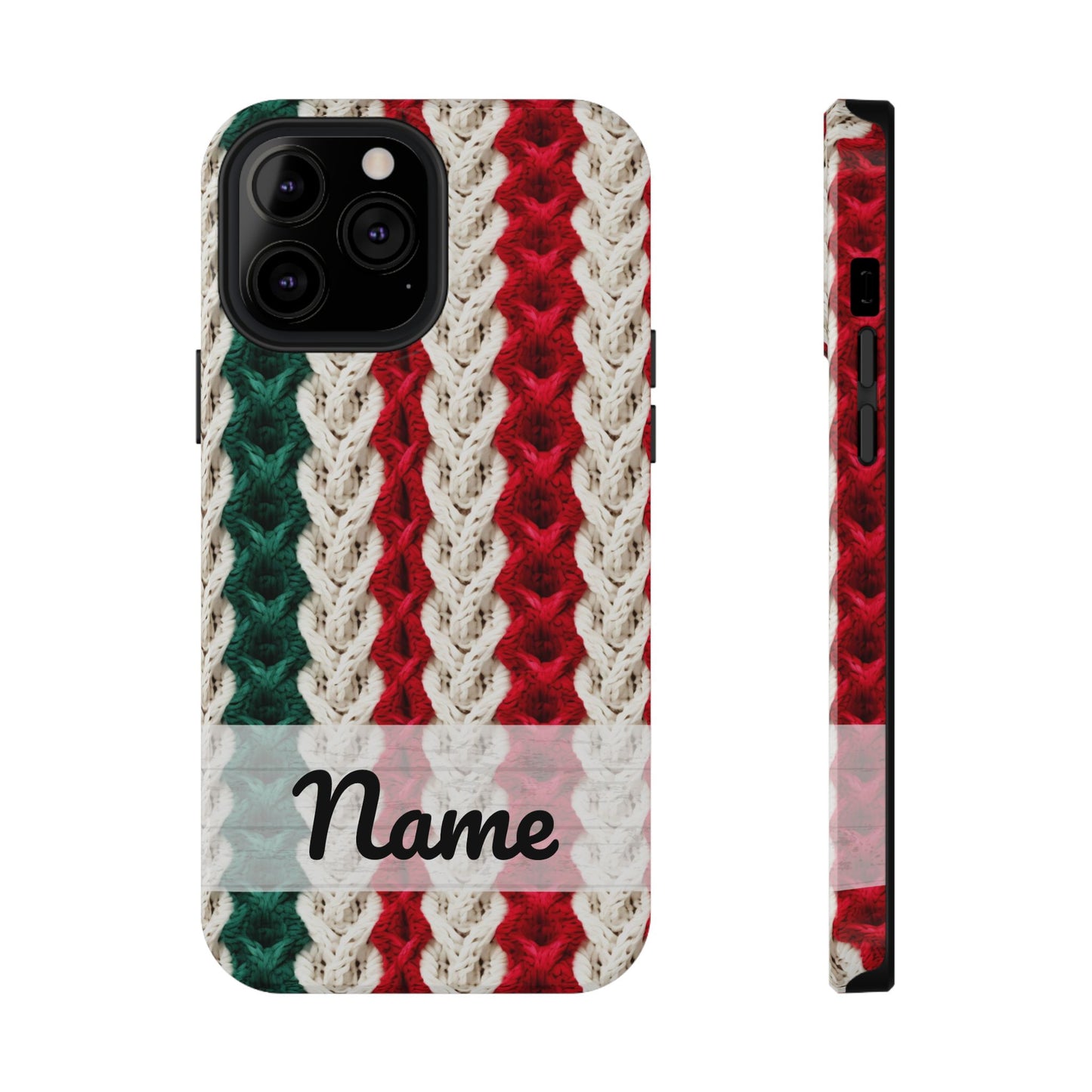 Vintage Christmas Crocheted Afghan Phone Case - Personalized Christmas Phone Case Impact-Resistant Case