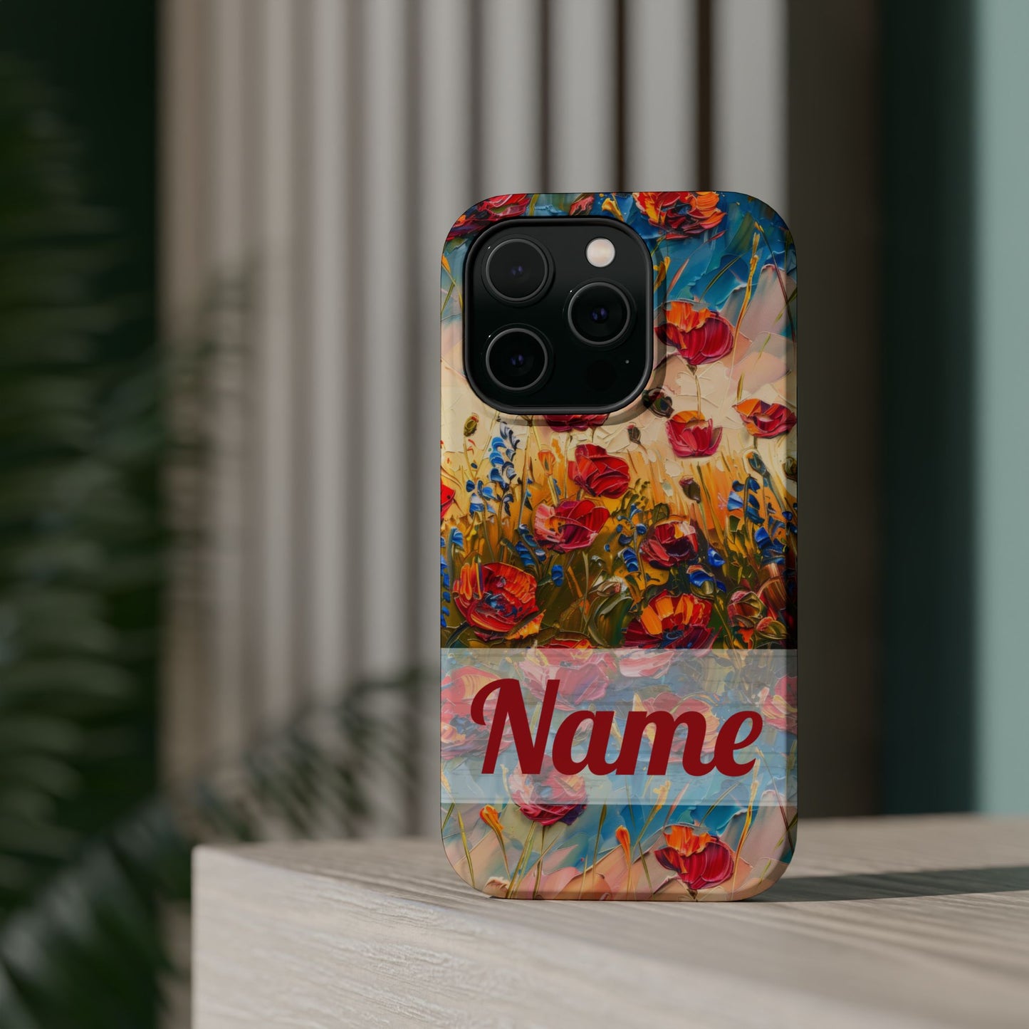 August Birth Flower Phone Case • Red Poppies Poppy iPhone Cover • Colorful Floral MagSafe Gift