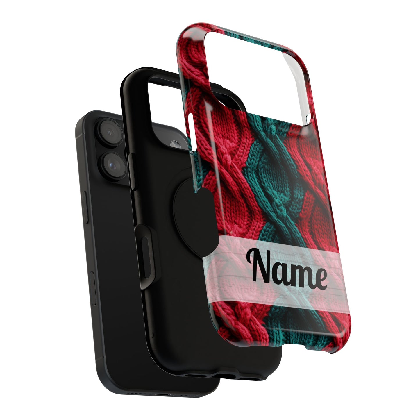 Vintage Christmas Crocheted Afghan Phone Case - Personalized Christmas Phone Case Impact-Resistant Case