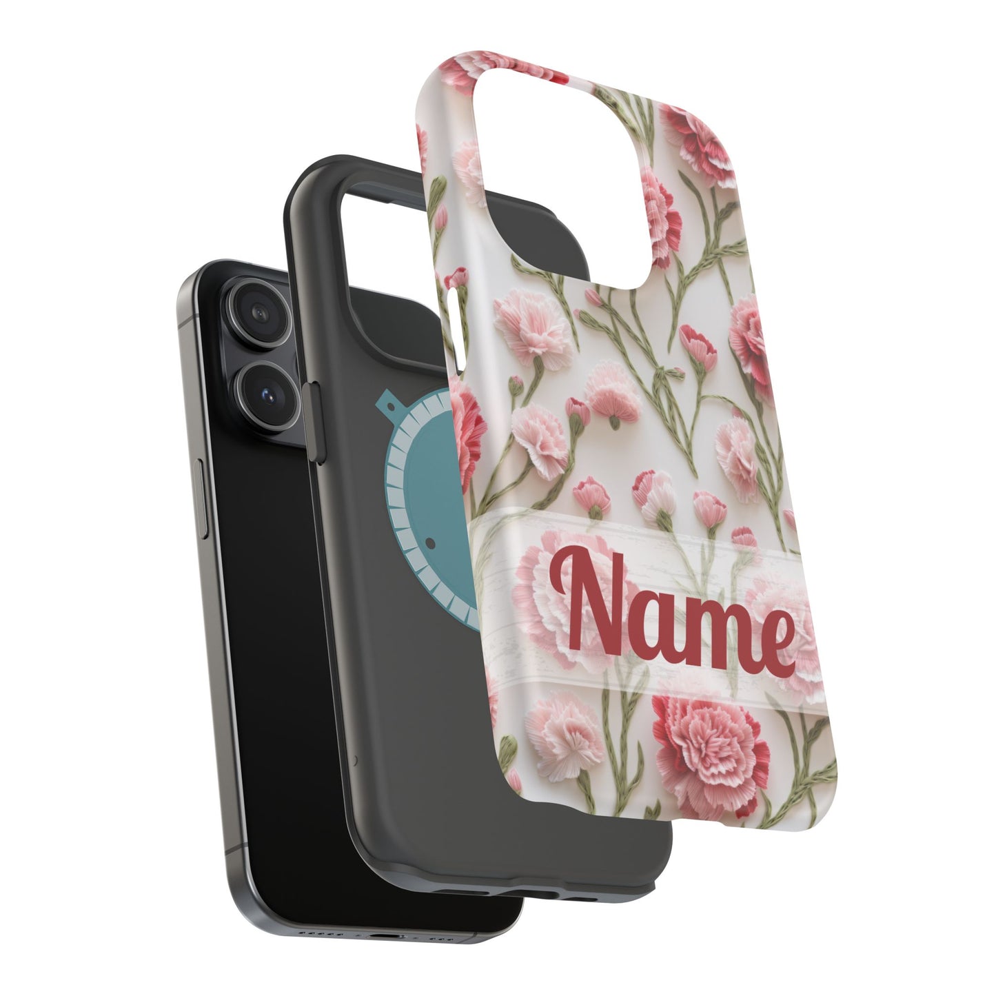 January Birth Flower Phone Case • Pink Carnation iPhone Cover • MagSafe Gift for Her