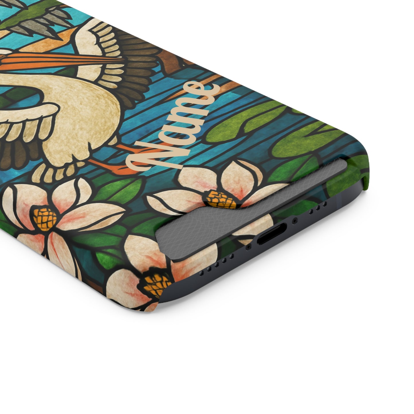 CAJUN DEB MDS Awareness Phone Case With Card Holder, Pelican, Stained Glass case, Louisiana phone case, magnolia