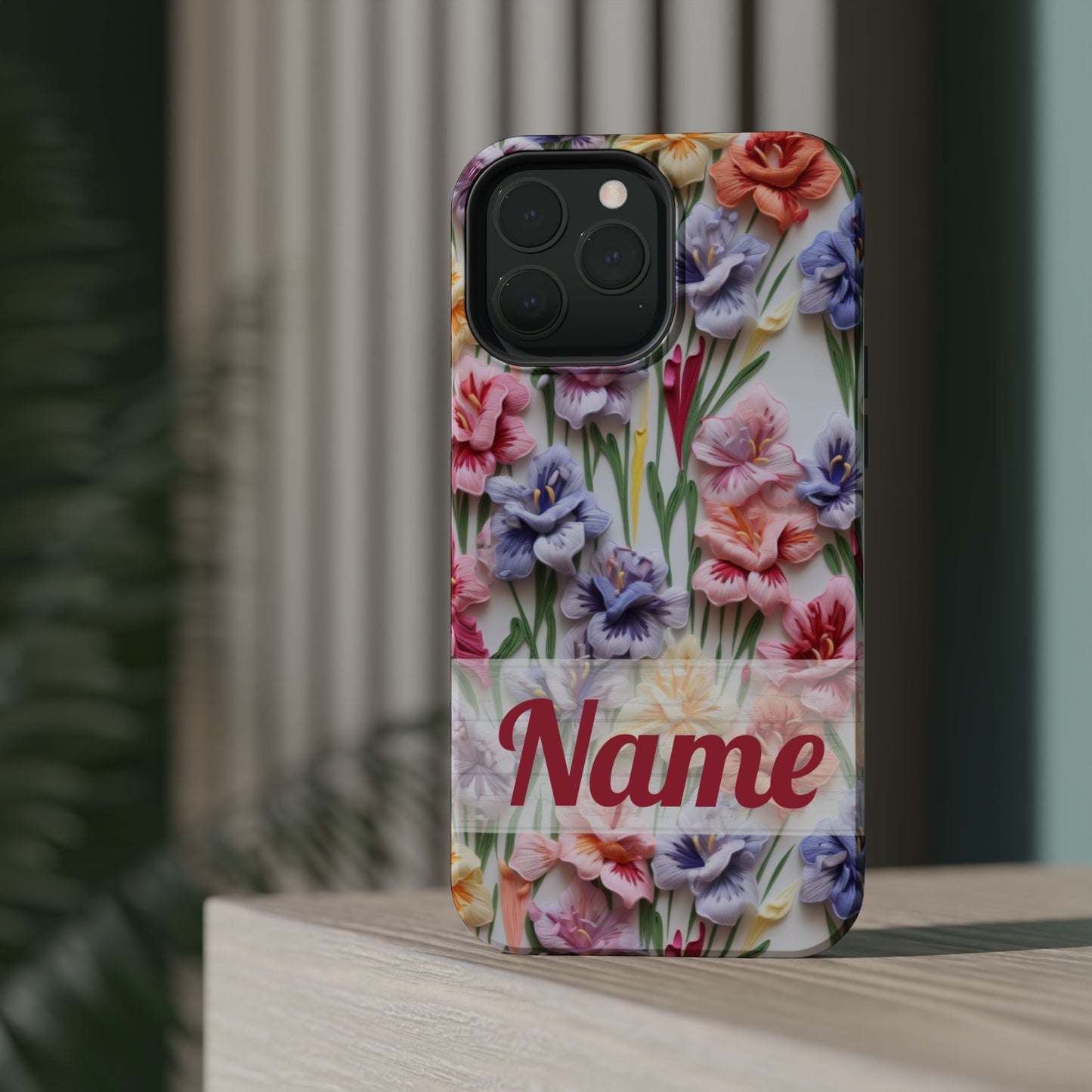 August Birth Flower Phone Case • 3D Gladiolus iPhone Cover • Pastel Floral MagSafe Gift