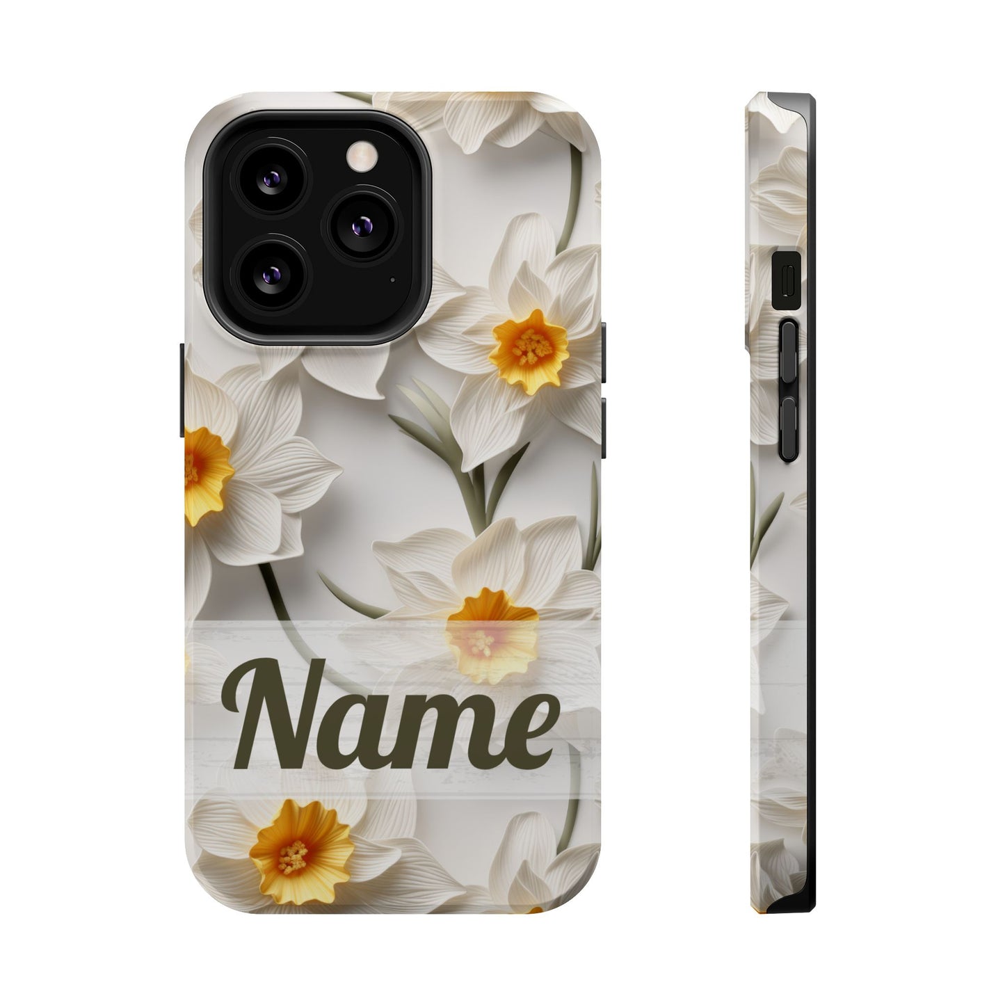 March Birth Flower Phone Case • 3D Daffodil iPhone Cover • Spring Floral MagSafe Gift