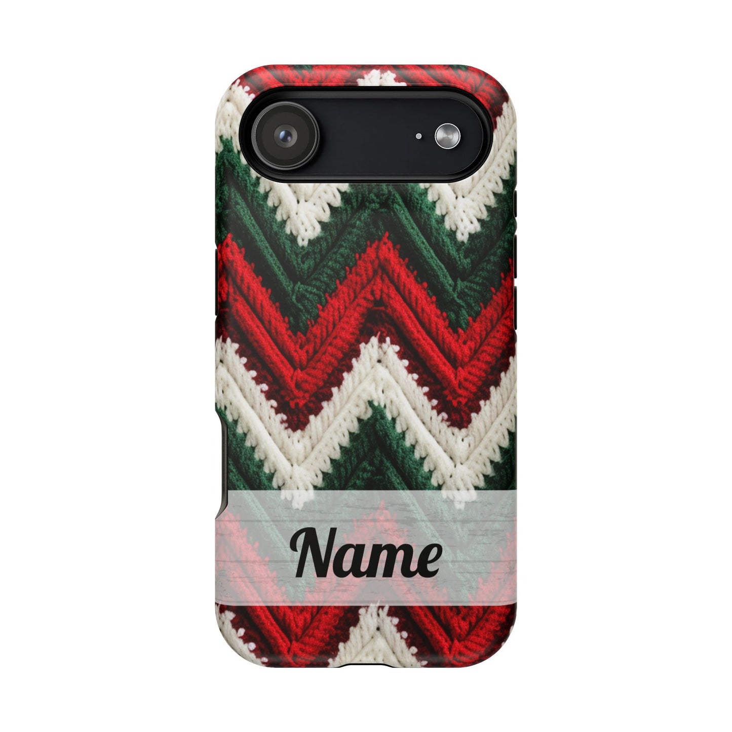 Vintage Christmas Crocheted Afghan Phone Case - Personalized Christmas Phone Case Impact-Resistant Case