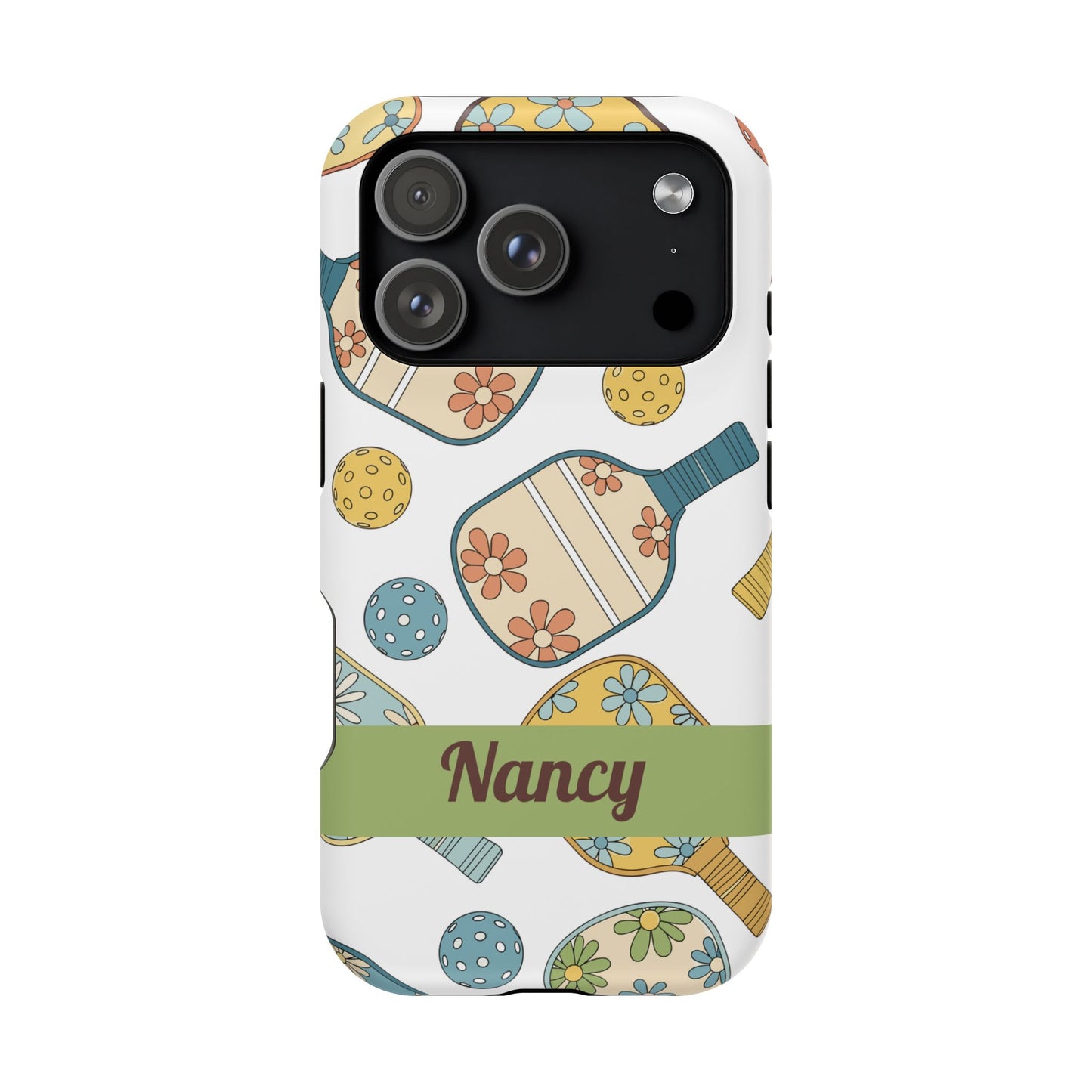SAMPLE Custom, Personalized Retro Pickleball iPhone Case Custom Magnetic Tough Case Personalized