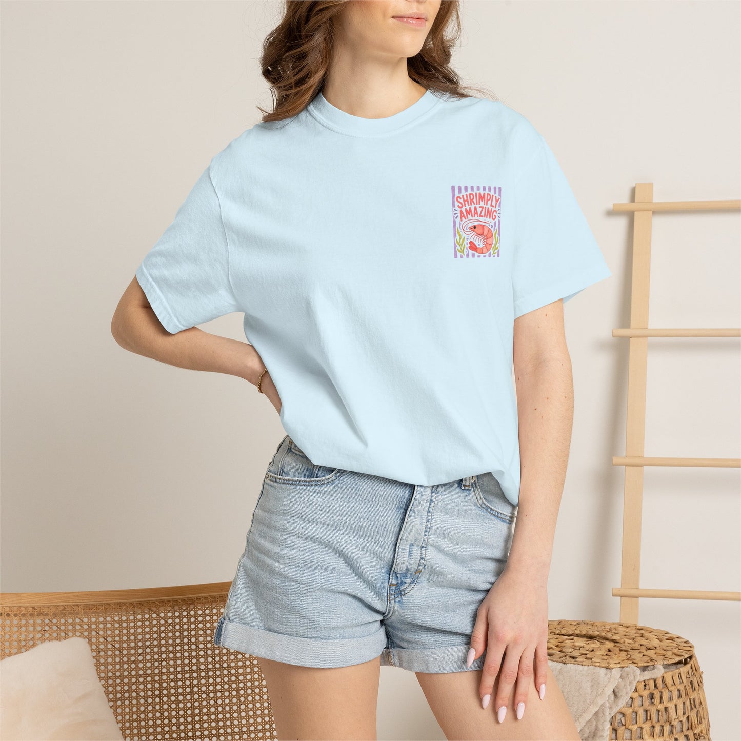 Shrimply Amazing Shrimp Shirt | Comfort Colors 1717 | Funny Seafood Tee | Cajun Deb Collection