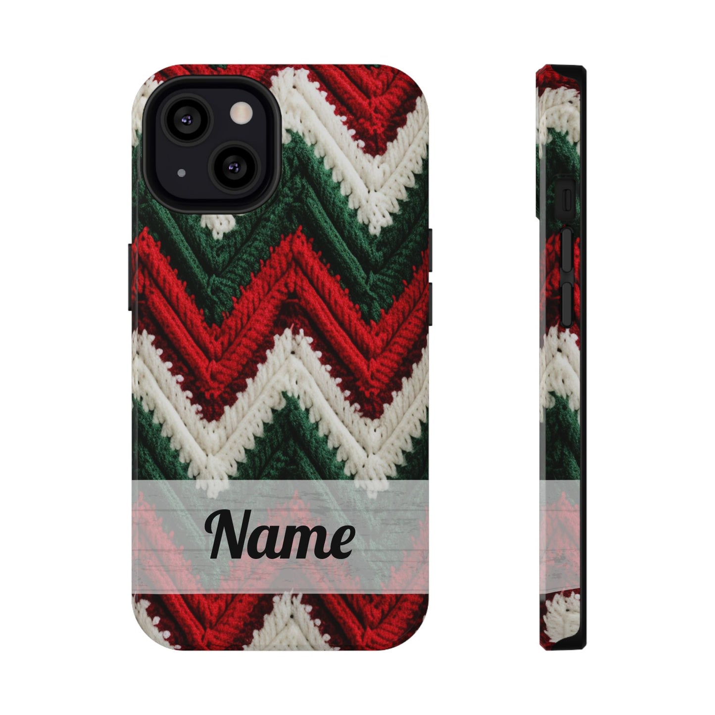 Vintage Christmas Crocheted Afghan Phone Case - Personalized Christmas Phone Case Impact-Resistant Case