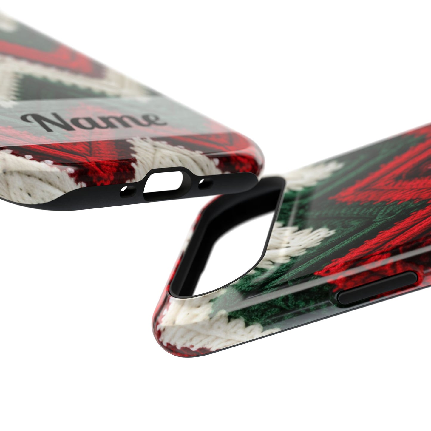 Vintage Christmas Crocheted Afghan Phone Case - Personalized Christmas Phone Case Impact-Resistant Case