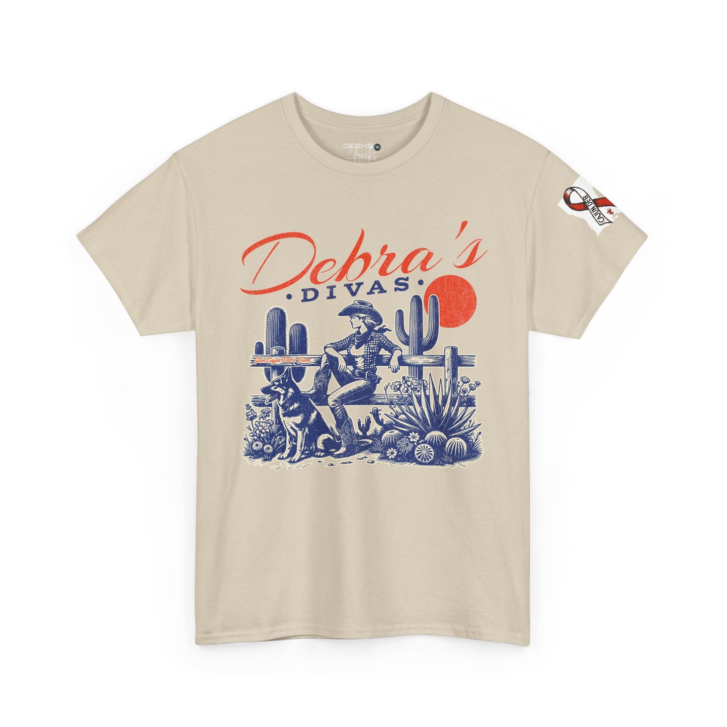 Debra’s Divas Cowgirl Tee | Vintage Western Gift Shirt GILDAN 5000 Desert Diva Unisex Heavy Cotton Tee, Cowgirl Western Shirt,Trendy Graphic Tee, Gift for Dog Lovers, Vintage Desert Style