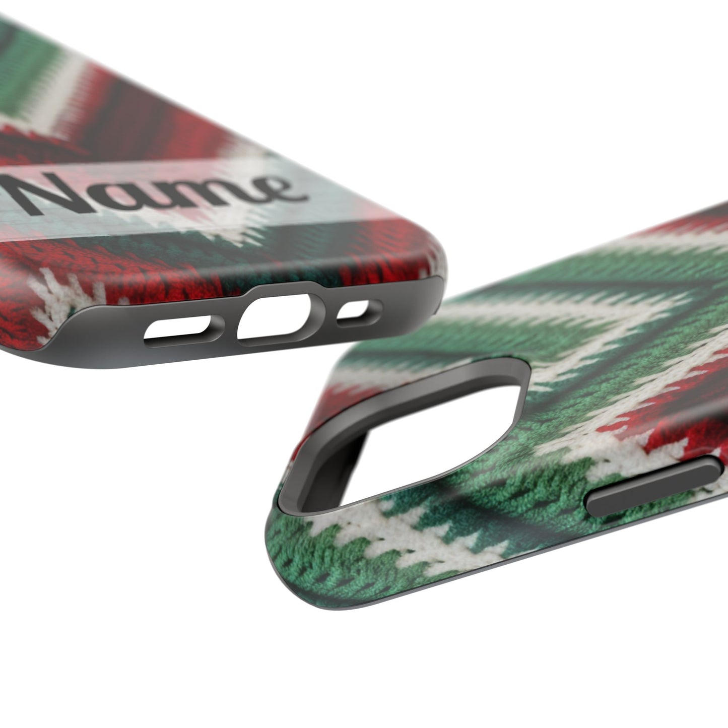 Vintage Christmas Crocheted Afghan Phone Case - Personalized Christmas Phone Case Impact-Resistant Case