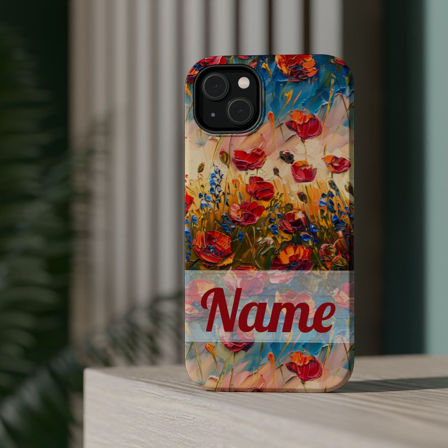 August Birth Flower Phone Case • Red Poppies Poppy iPhone Cover • Colorful Floral MagSafe Gift