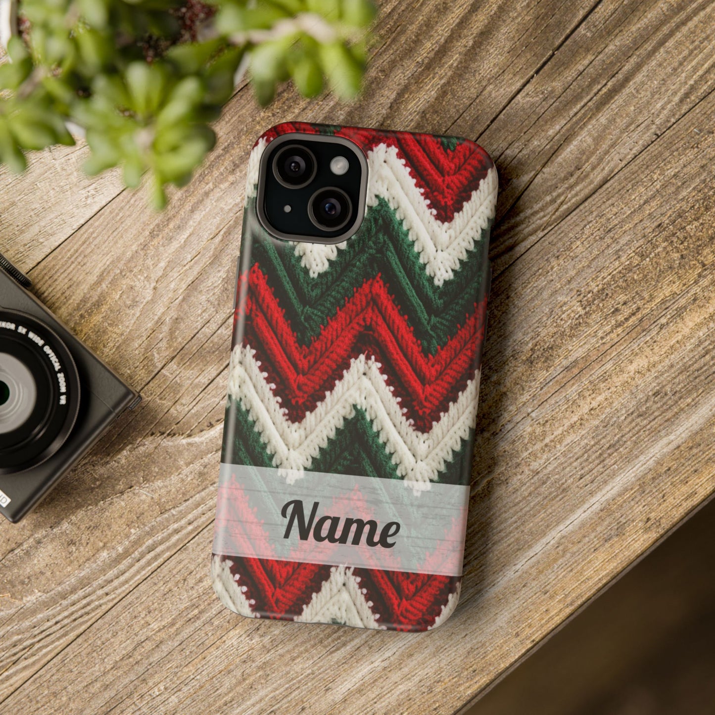 Vintage Christmas Crocheted Afghan Phone Case - Personalized Christmas Phone Case Impact-Resistant Case