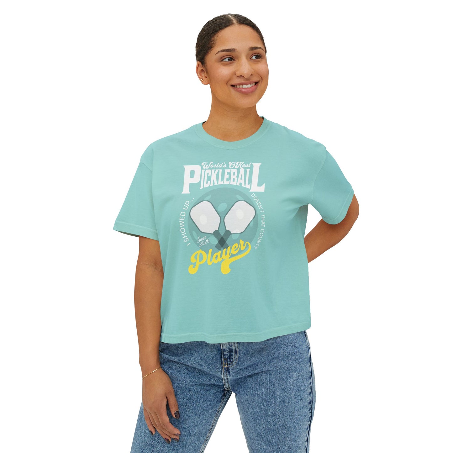World's OKest Pickleball Player T-Shirt - COMFORT COLORS boxy t-shirt cropped shirt