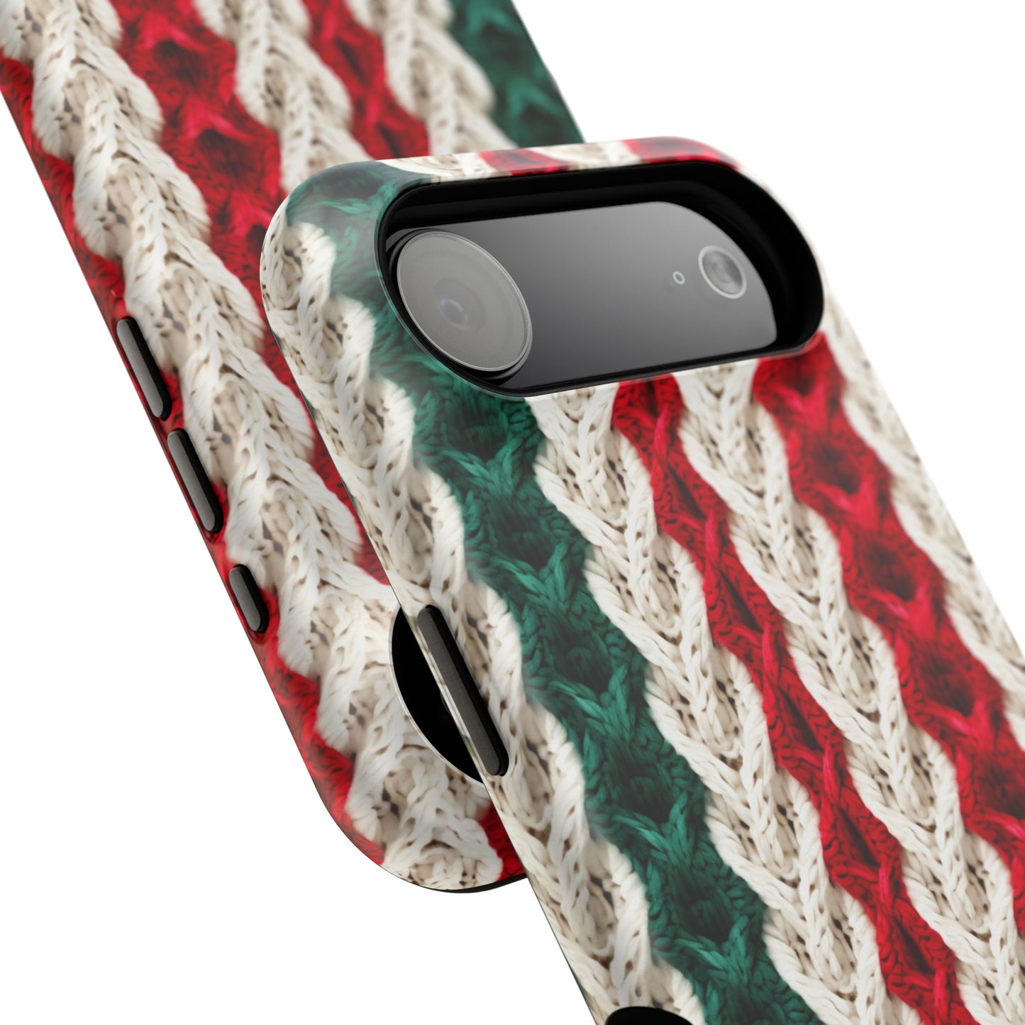 Vintage Christmas Crocheted Afghan Phone Case - Personalized Christmas Phone Case Impact-Resistant Case