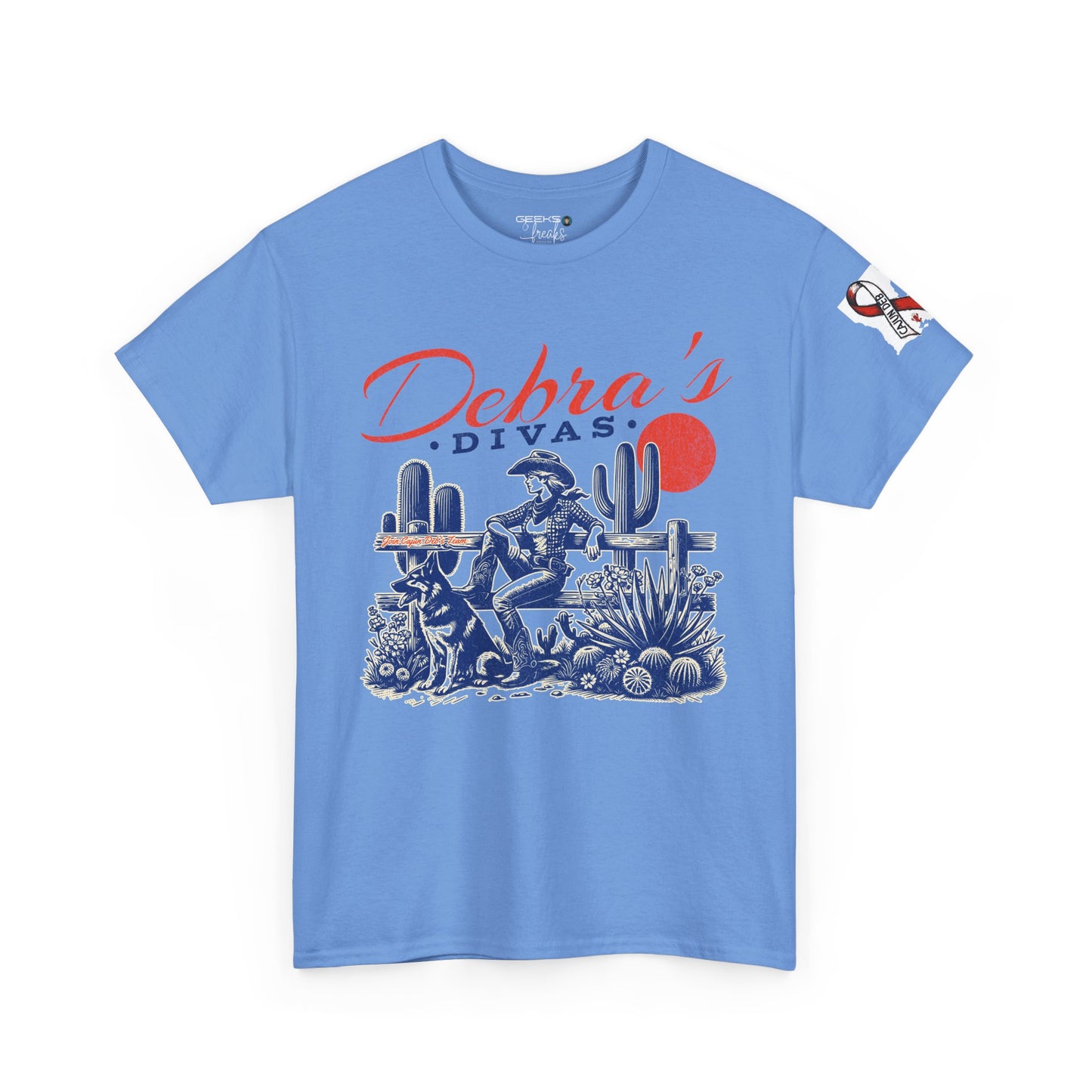 Debra’s Divas Cowgirl Tee | Vintage Western Gift Shirt GILDAN 5000 Desert Diva Unisex Heavy Cotton Tee, Cowgirl Western Shirt,Trendy Graphic Tee, Gift for Dog Lovers, Vintage Desert Style
