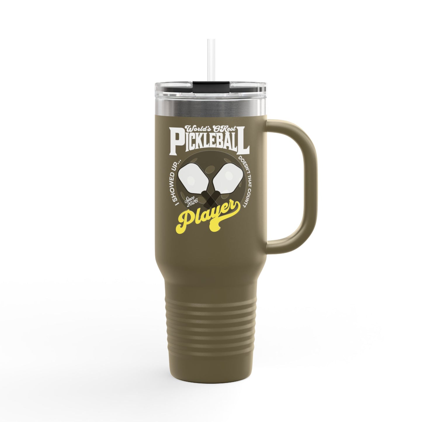 World's OK'est Pickleball Player, Funny pickleball gift, Insulated Travel Mug, 40oz