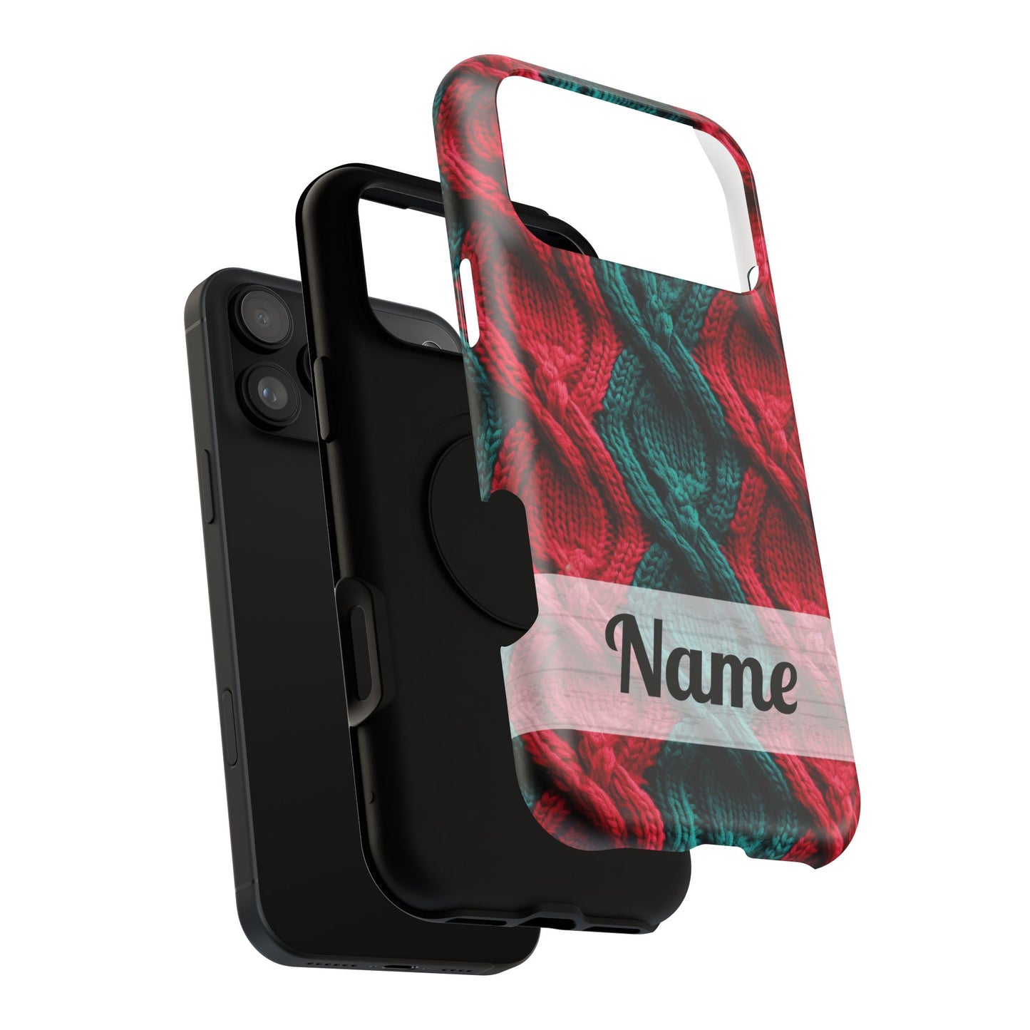 Vintage Christmas Crocheted Afghan Phone Case - Personalized Christmas Phone Case Impact-Resistant Case