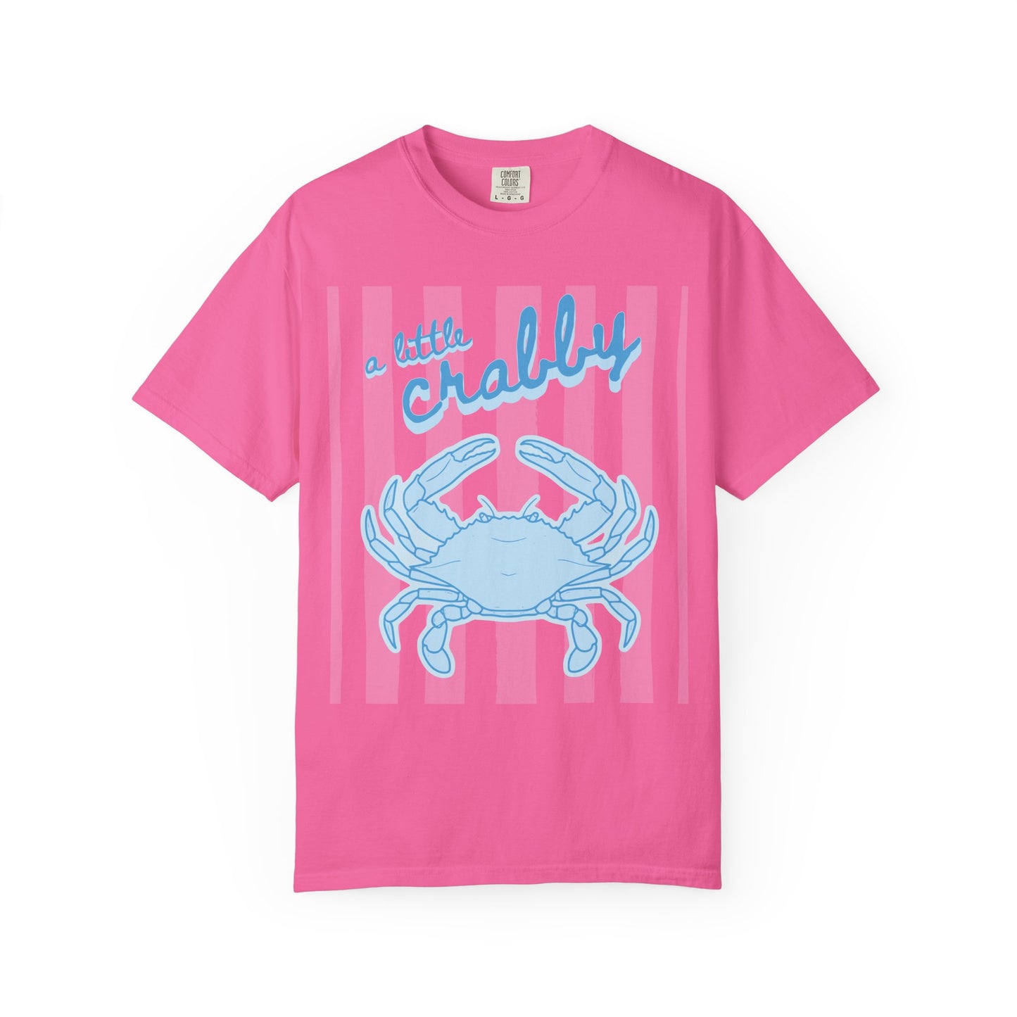 CAJUN DEB Crabby T-Shirt — "A Little Crabby" Blue Crab Graphic Comfort Colors Tee