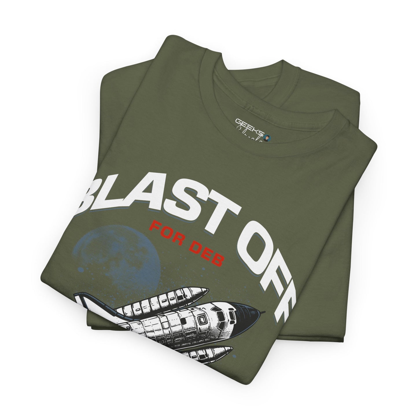 CAJUN DEB Blast Off Rocket GILDAN 5000 Unisex Heavy Cotton Tee, Trendy Graphic Tee