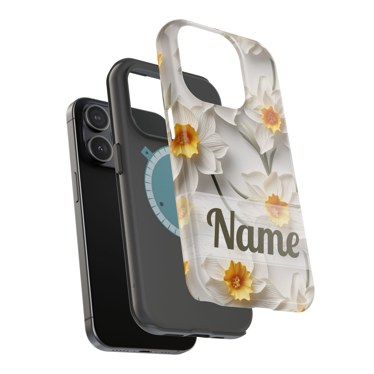 March Birth Flower Phone Case • 3D Daffodil iPhone Cover • Spring Floral MagSafe Gift