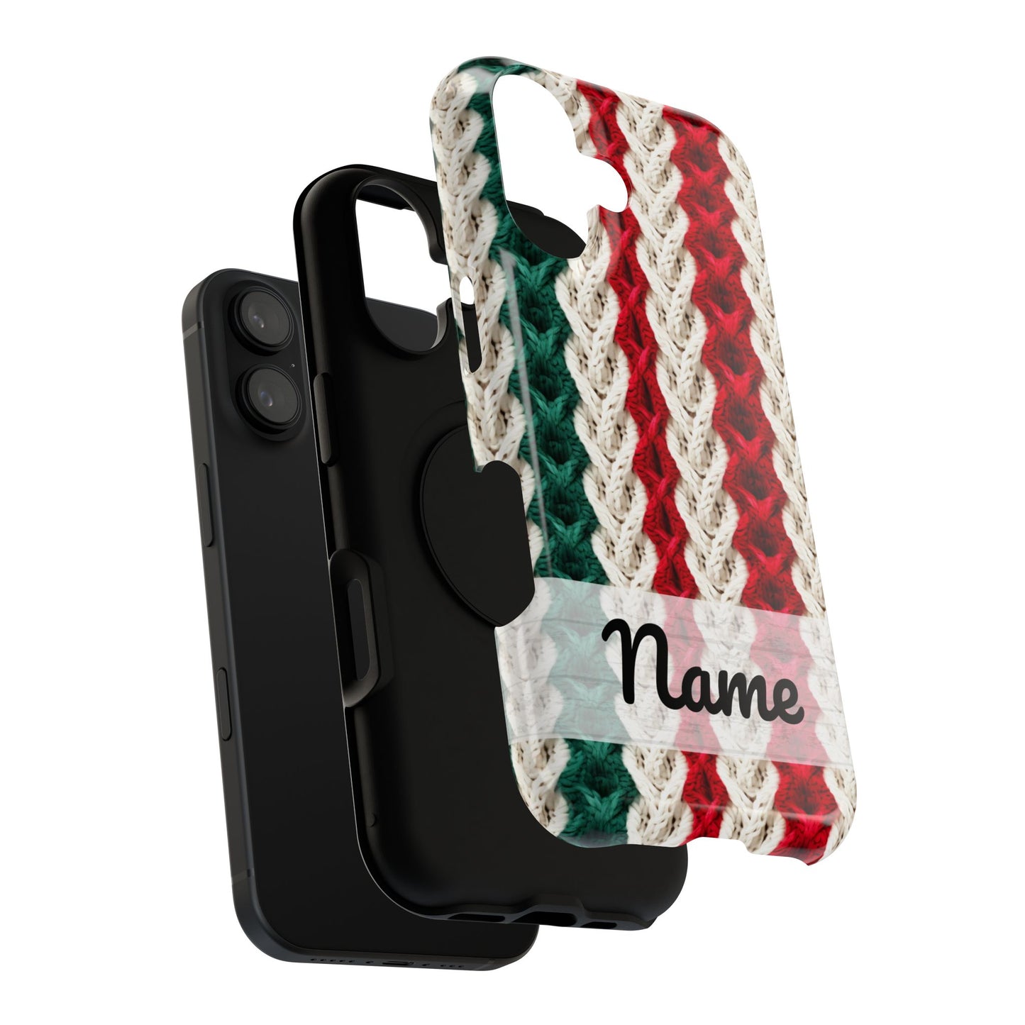 Vintage Christmas Crocheted Afghan Phone Case - Personalized Christmas Phone Case Impact-Resistant Case