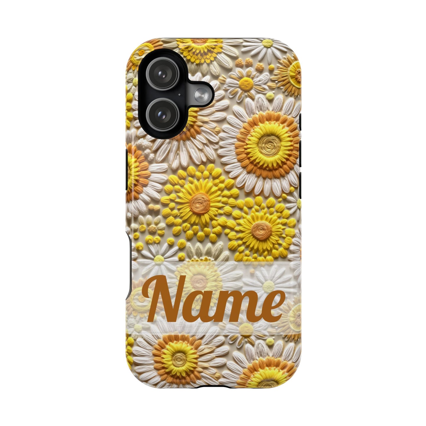 April Birth Flower Phone Case • Embroidered Daisy iPhone Cover • Colorful MagSafe Gift Idea
