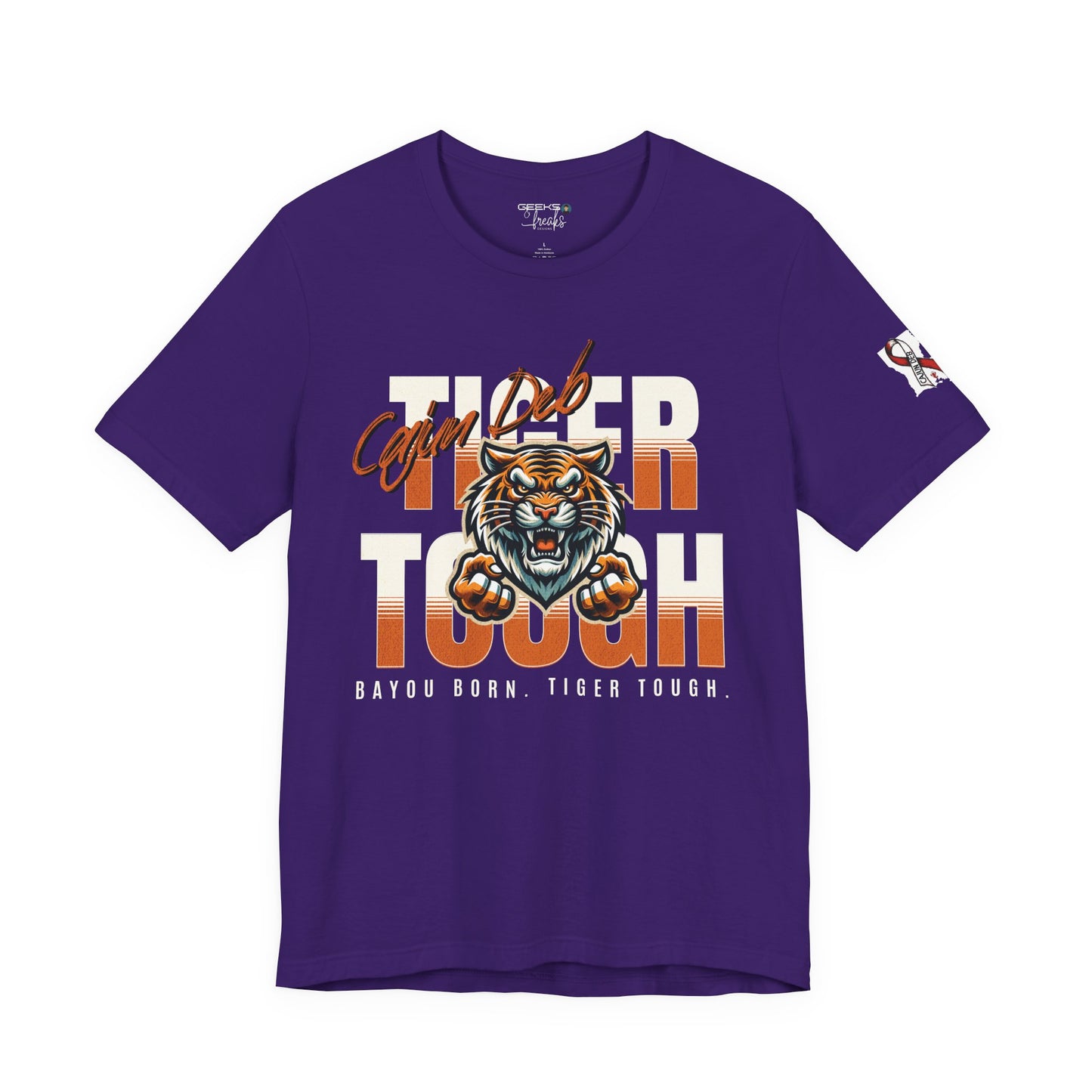 CAJUN DEB Bayou Born Tiger Tough Cancer MDS Awareness Tee, Unisex Support Tee, Gift for Cancer Fighters, Motivational T-Shirt Bella+Canva 3001