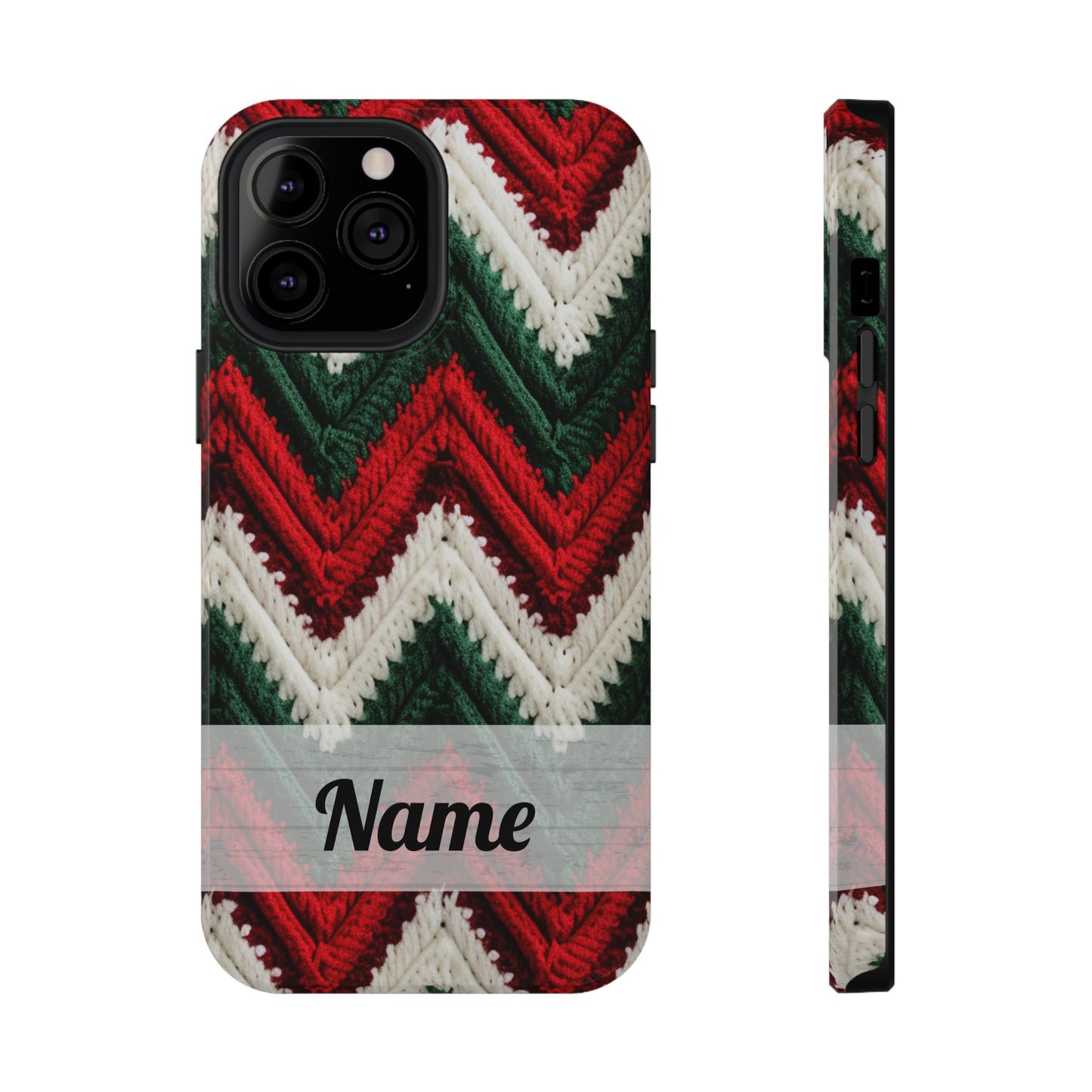 Vintage Christmas Crocheted Afghan Phone Case - Personalized Christmas Phone Case Impact-Resistant Case