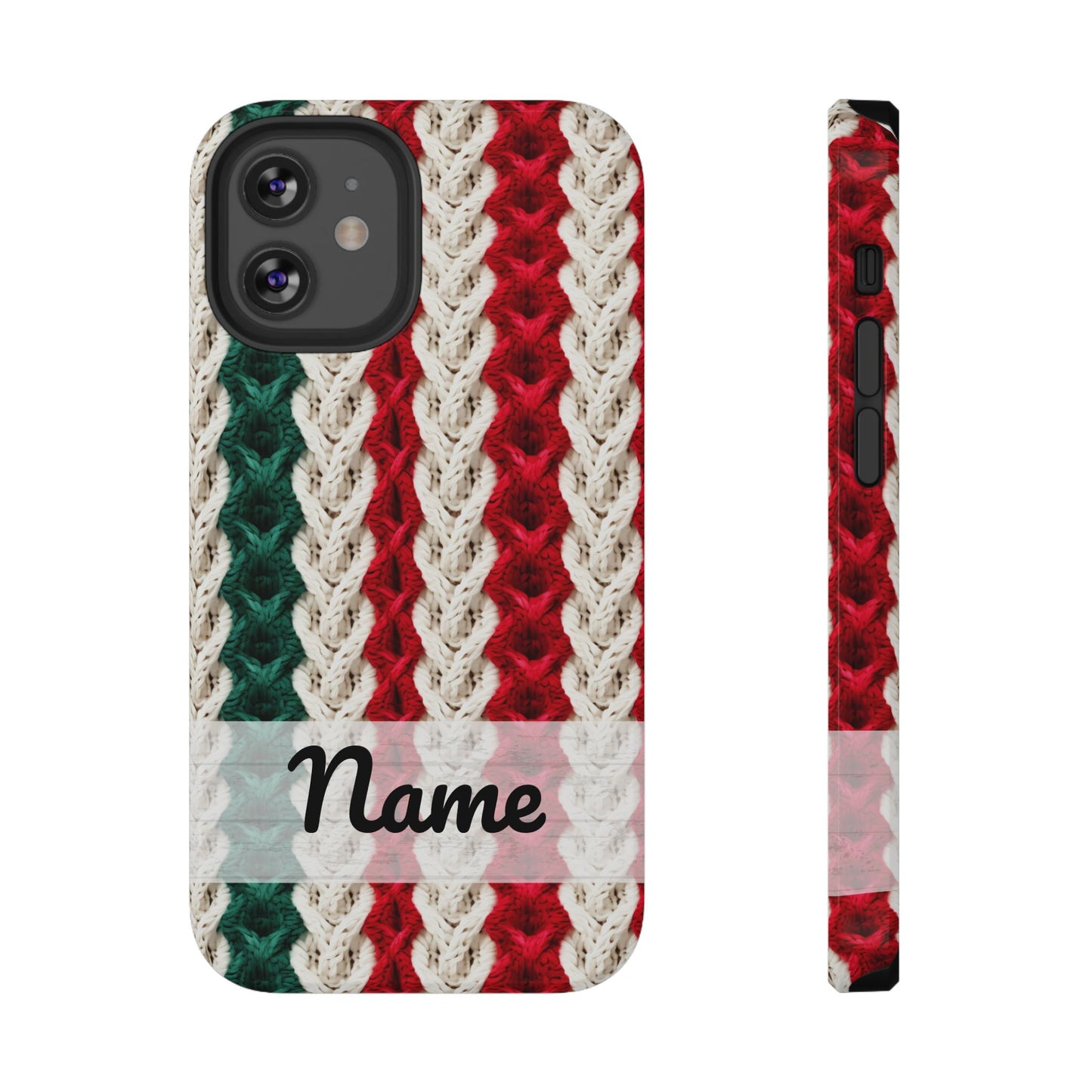 Vintage Christmas Crocheted Afghan Phone Case - Personalized Christmas Phone Case Impact-Resistant Case